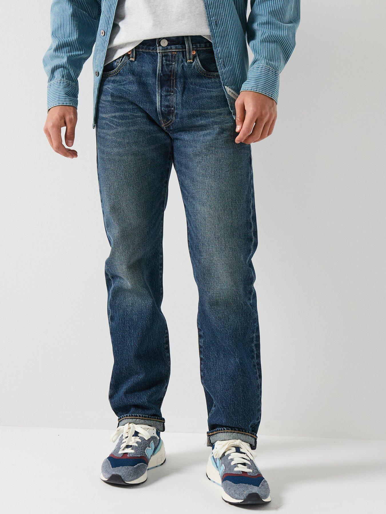 Levi's 501 Original Straight Fit Jeans, Dark Blue, Size 32R, Men
