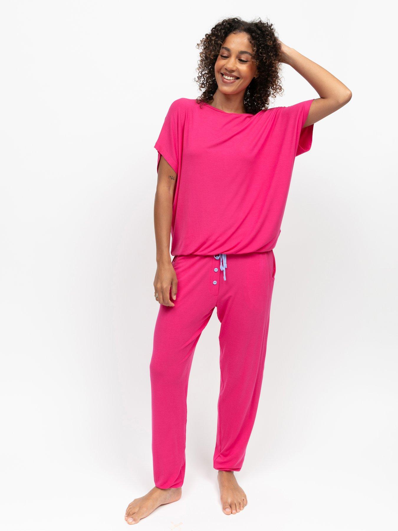 Image 3 of 4 of Cyberjammies Chloe Slouch Jersey Cap Sleeve Pyjama Set - Pink