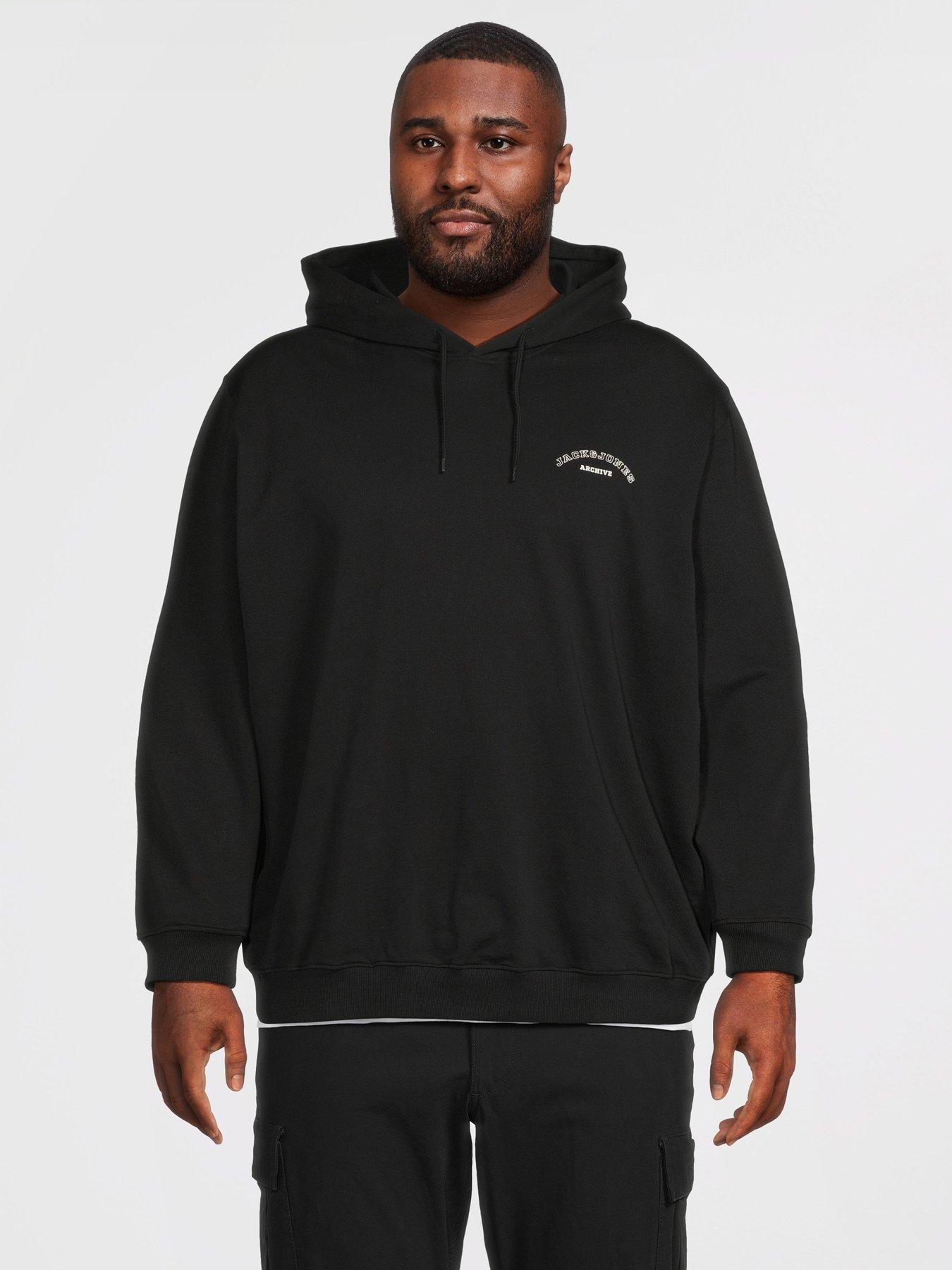 Jack & Jones Plus College Hoodie - Black