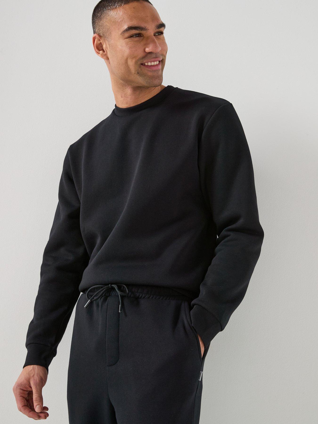 Image 6 of 6 of Jack & Jones Bradley Sweat Crew Top And Sweat Trousers Set - Black