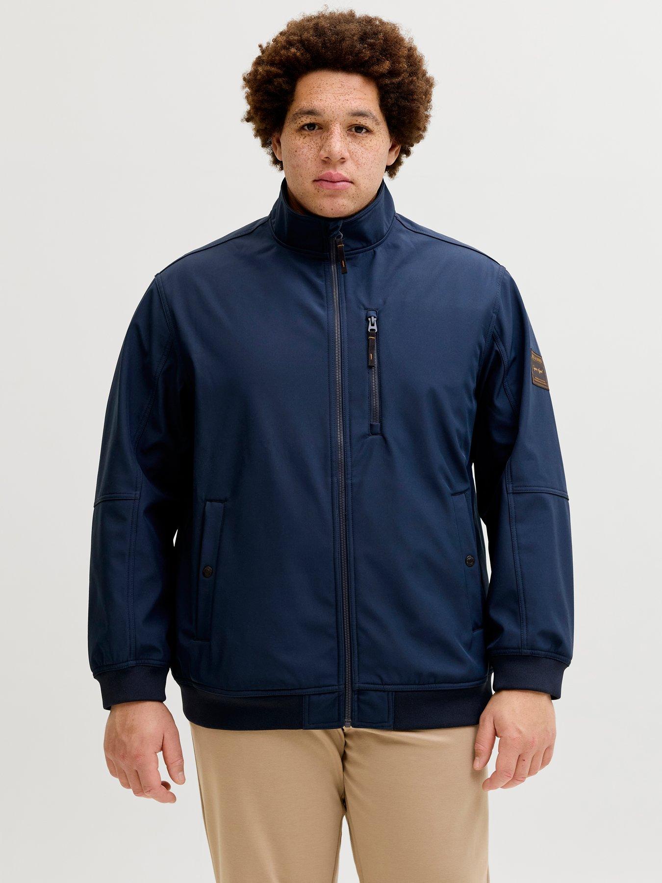 Jack & Jones Plus Parker Softshell Collar Bomber - Navy