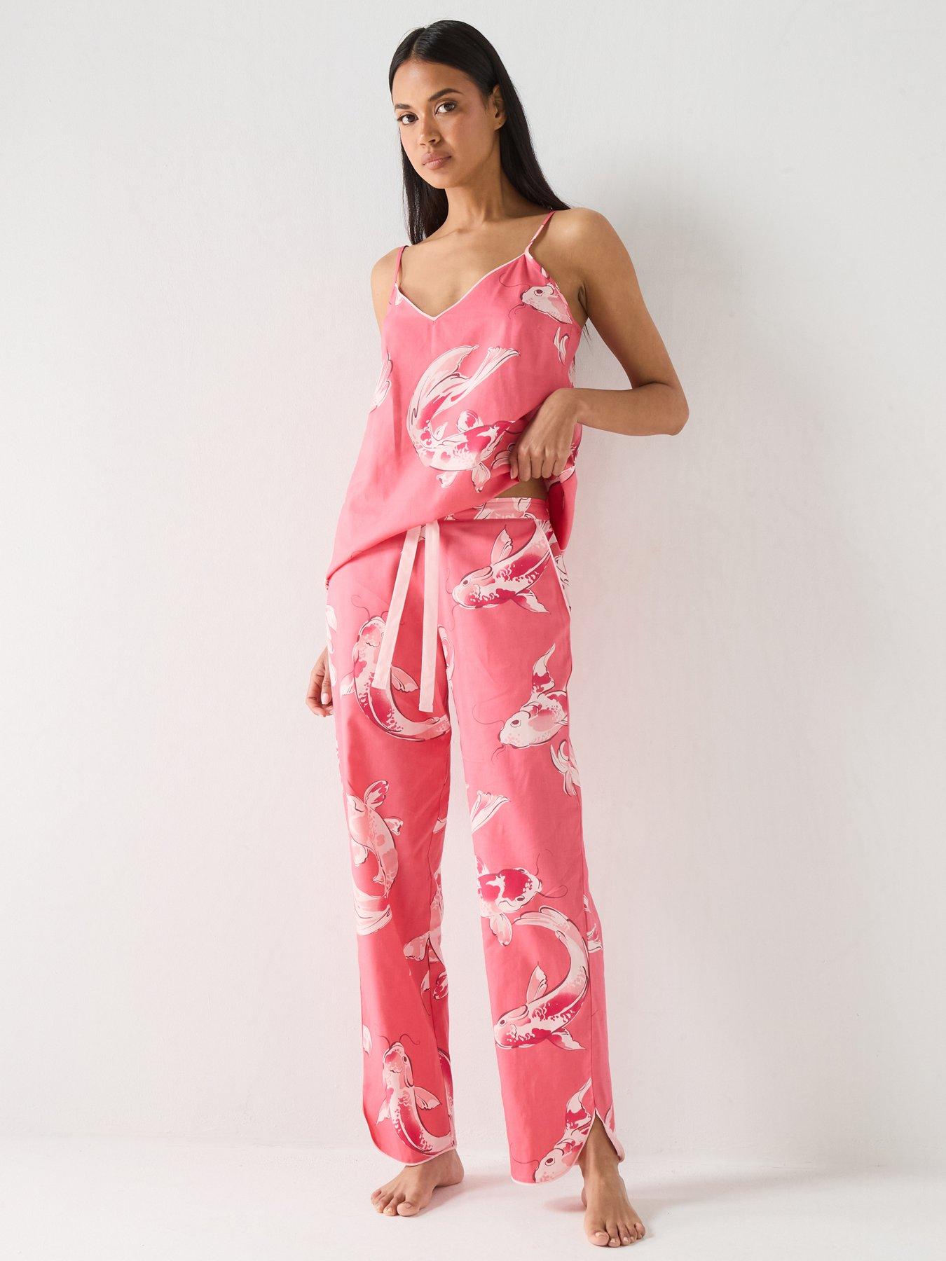 Cyberjammies Amelia Salmon Pink Koi Fish Cami  &  Pyjama Set - Pink