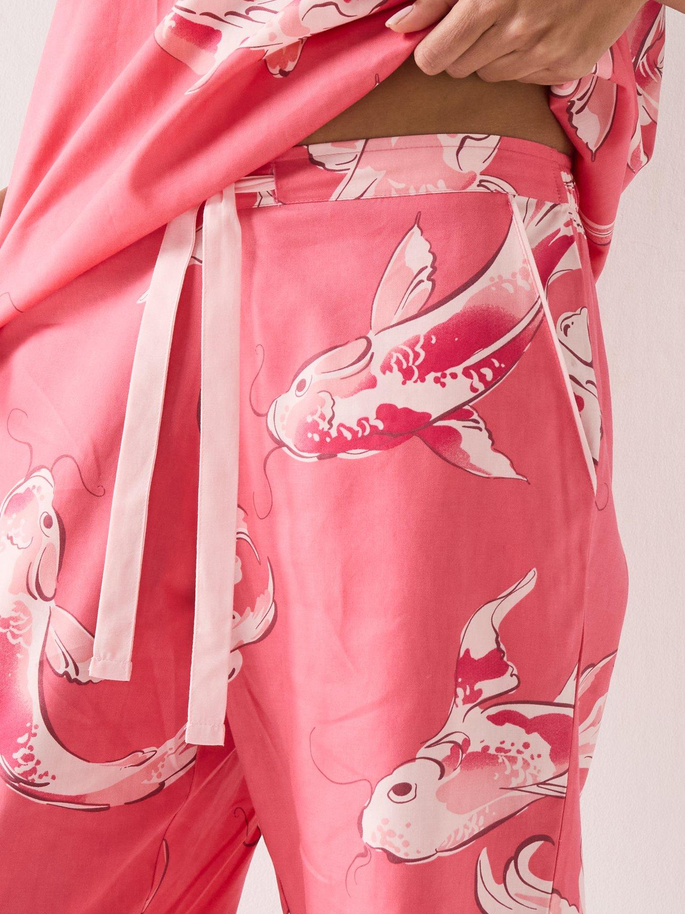 Cyberjammies Amelia Salmon Pink Koi Fish Cami & Pyjama Set - Pink | Very
