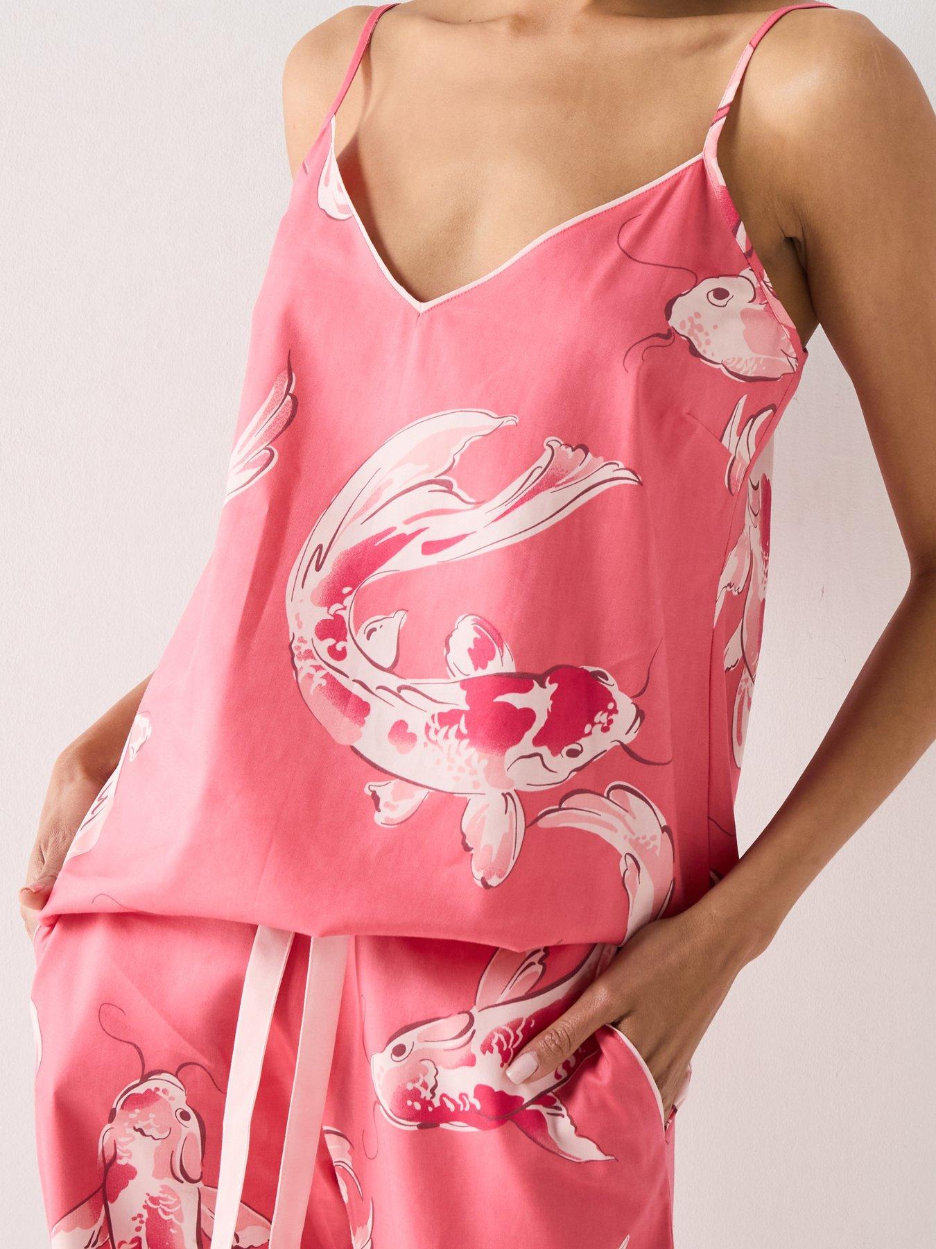 Cyberjammies Amelia Salmon Pink Koi Fish Cami & Pyjama Set - Pink | Very