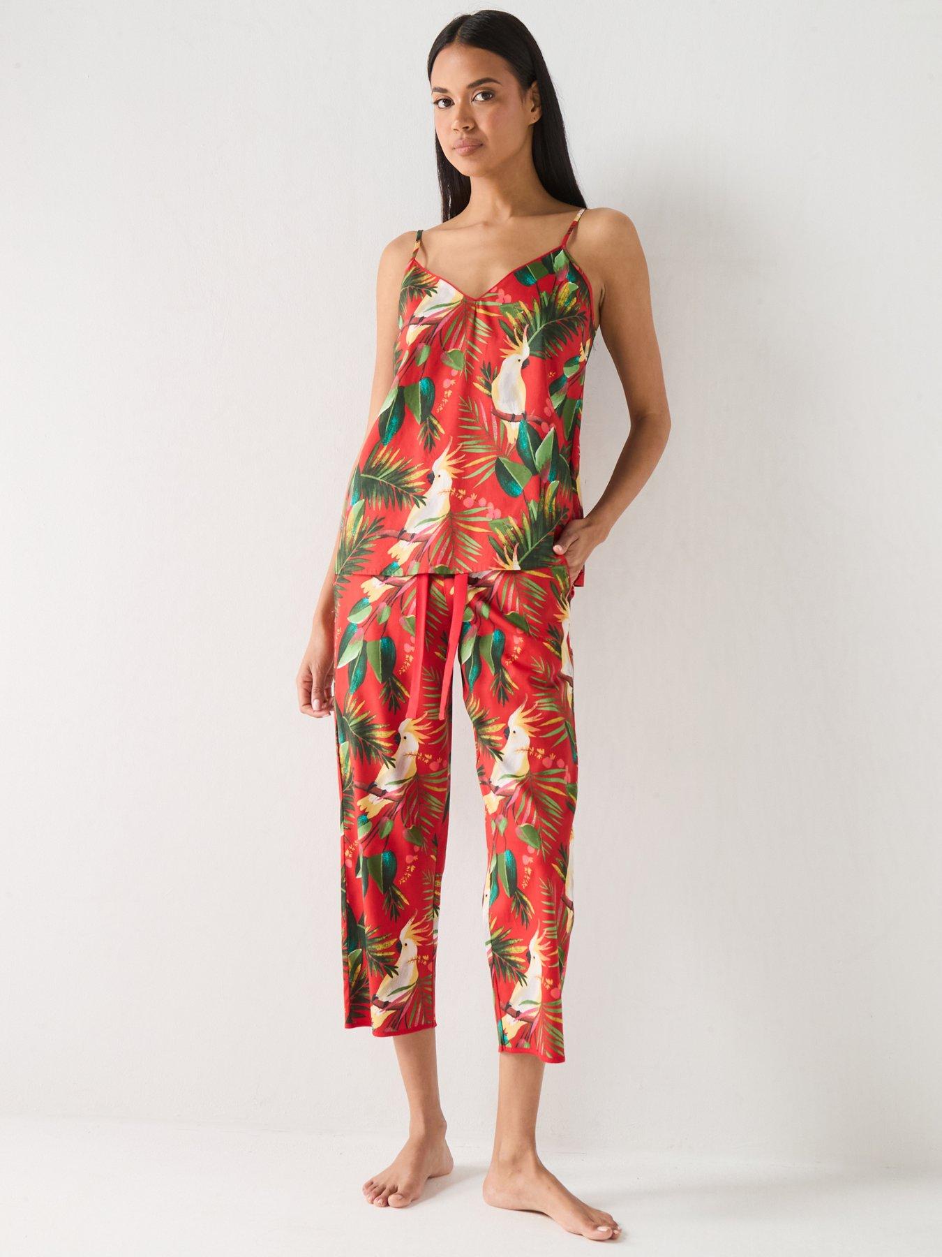 Cyberjammies Tara Red Bird Print Cami & Pyjama Set - Red | Very