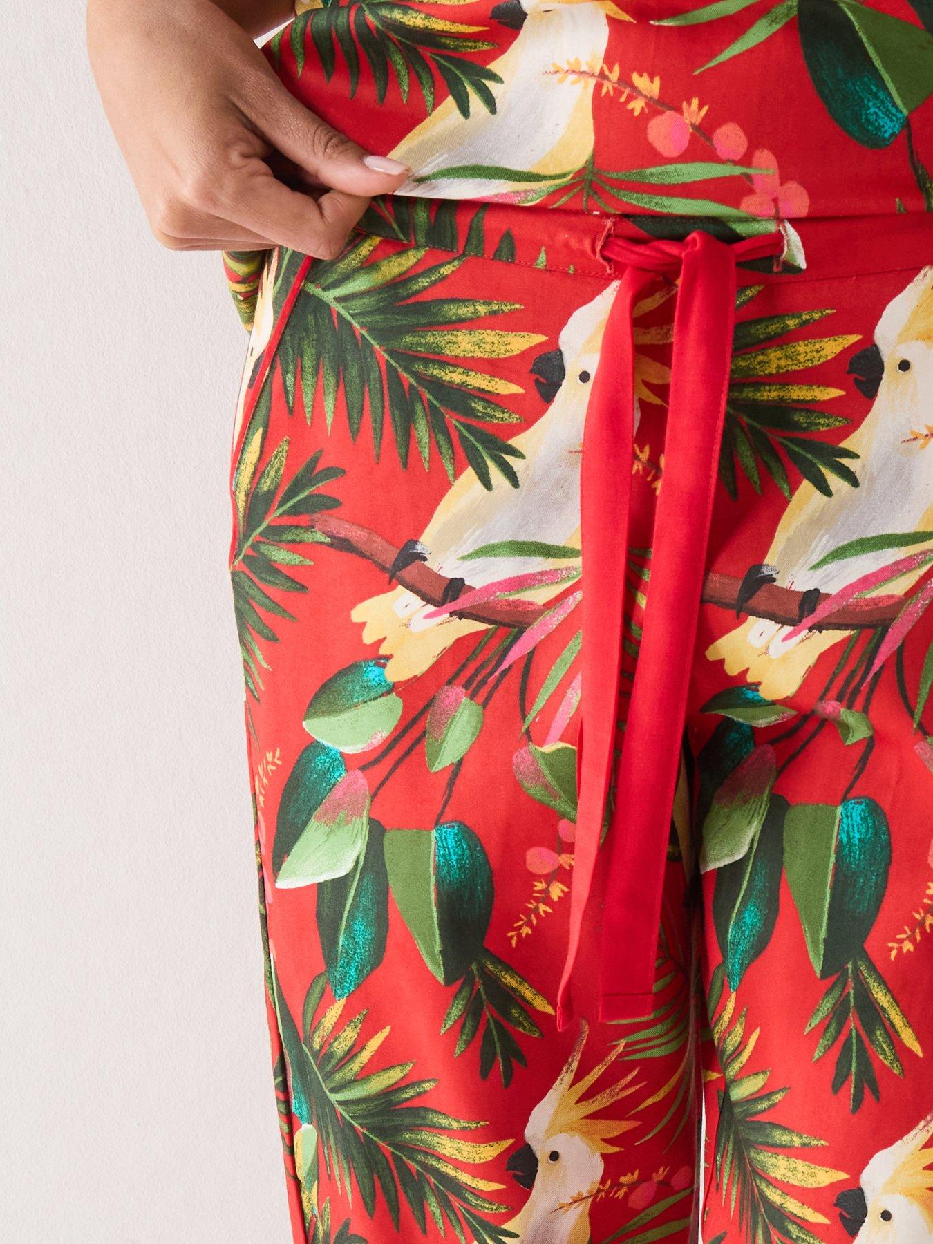 Cyberjammies Tara Red Bird Print Cami & Pyjama Set - Red | Very