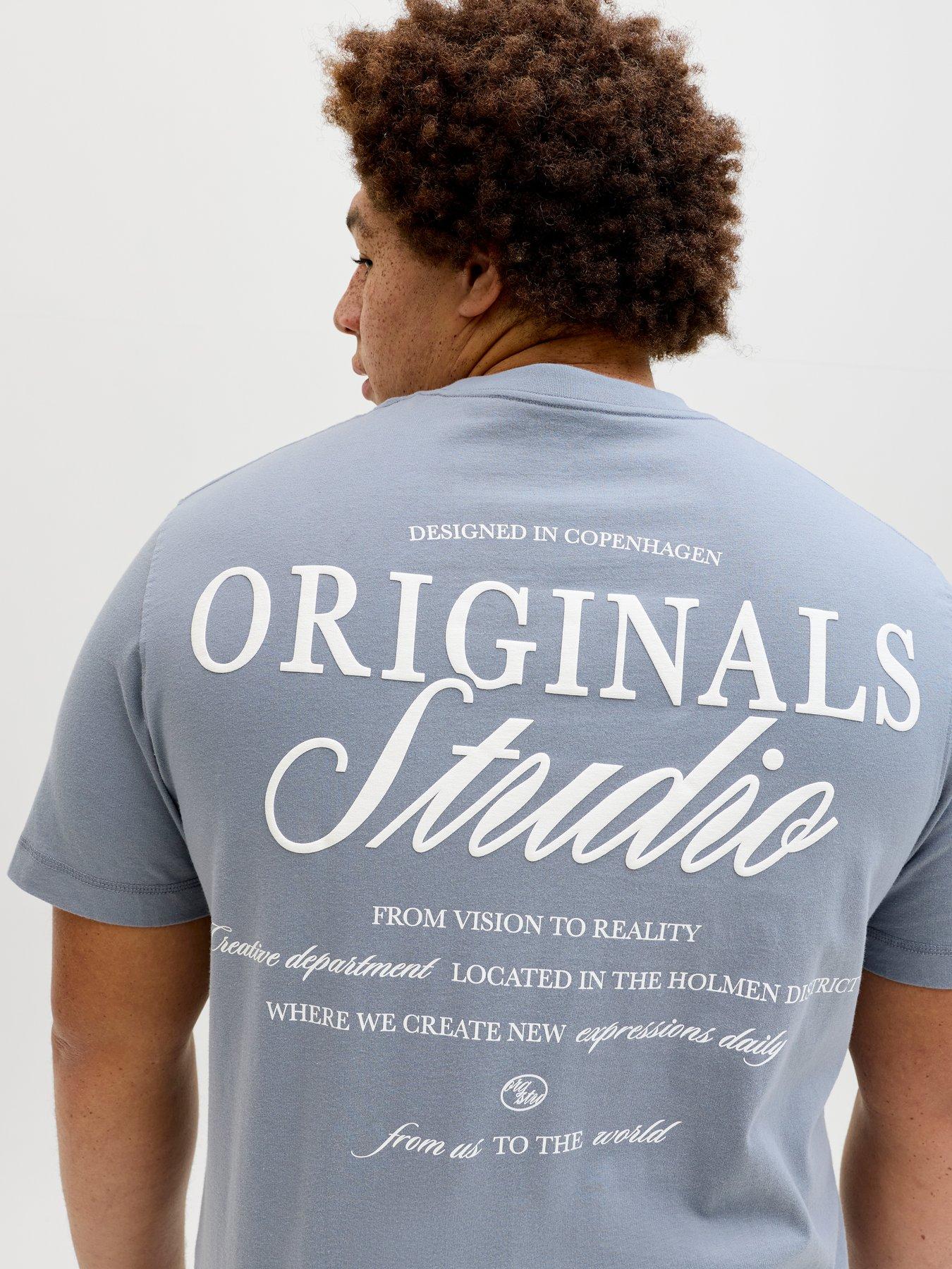 Jack & Jones Plus Back Print T-Shirt - Tradewinds Blue