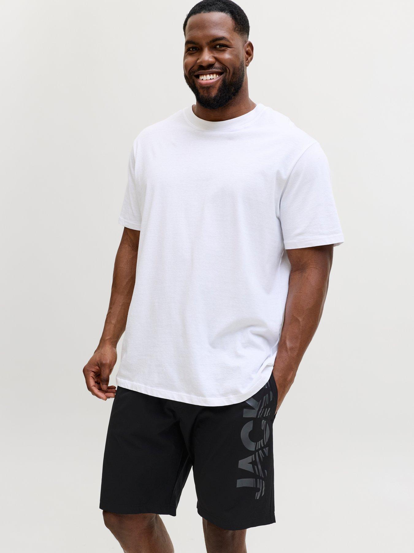Jack & Jones Plus Maui Wave Logo Swim Shorts - Black