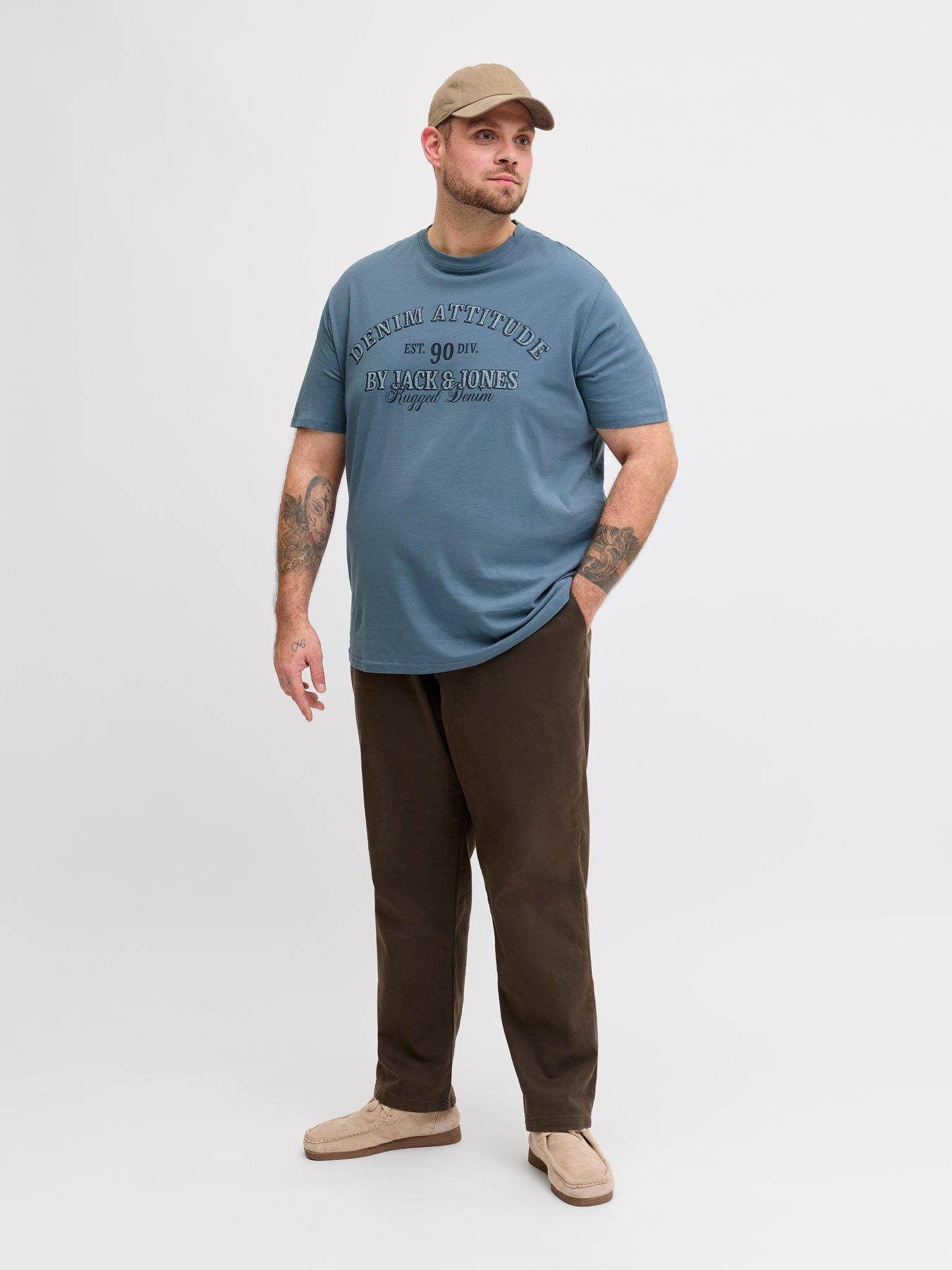 Image 2 of 5 of Jack & Jones Plus Denver Graphic T-Shirt - Blue