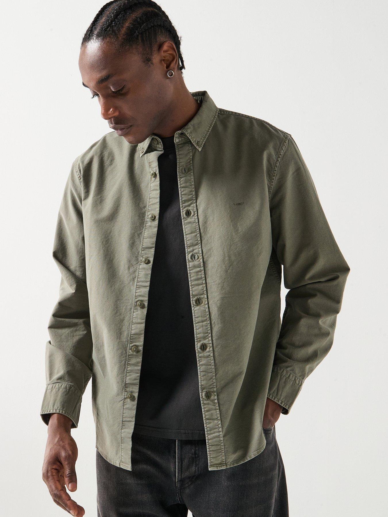 Levi's Authentic Long Sleeve Button Down Shirt, Khaki, Size S, Men
