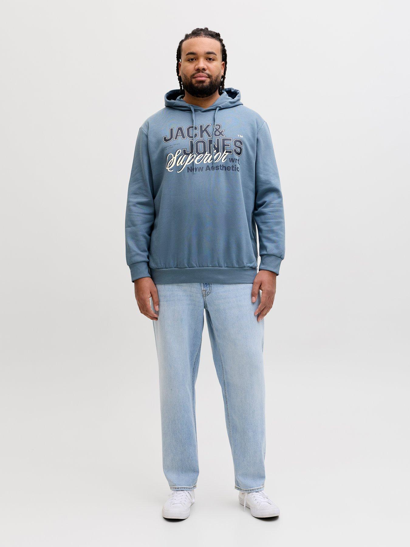Image 3 of 5 of Jack & Jones Plus Logo Hoodie - Blue