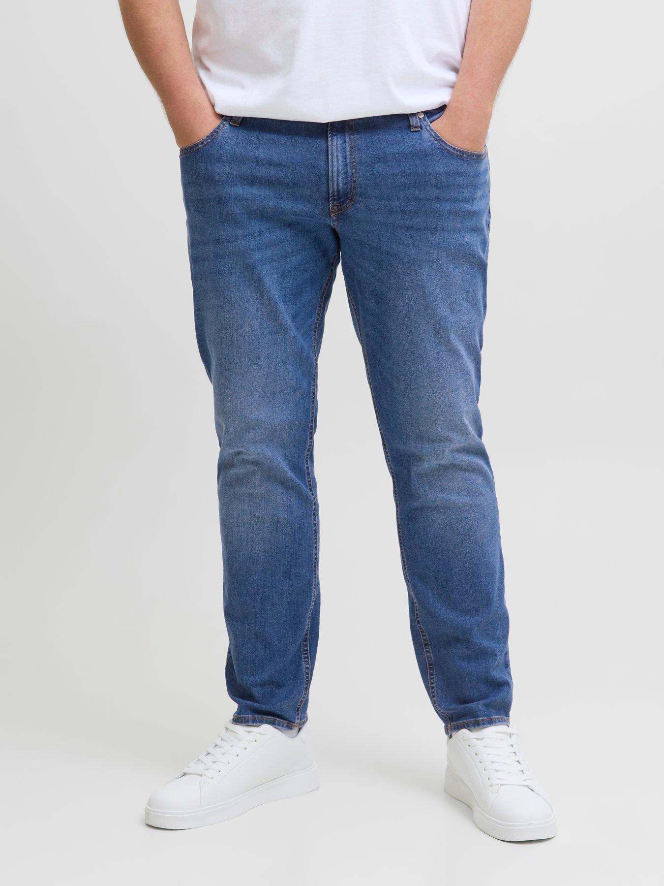 Jack & Jones Plus Glenn Original 223 Slim Fit Jeans, Blue, Size 50, Length 34, Men