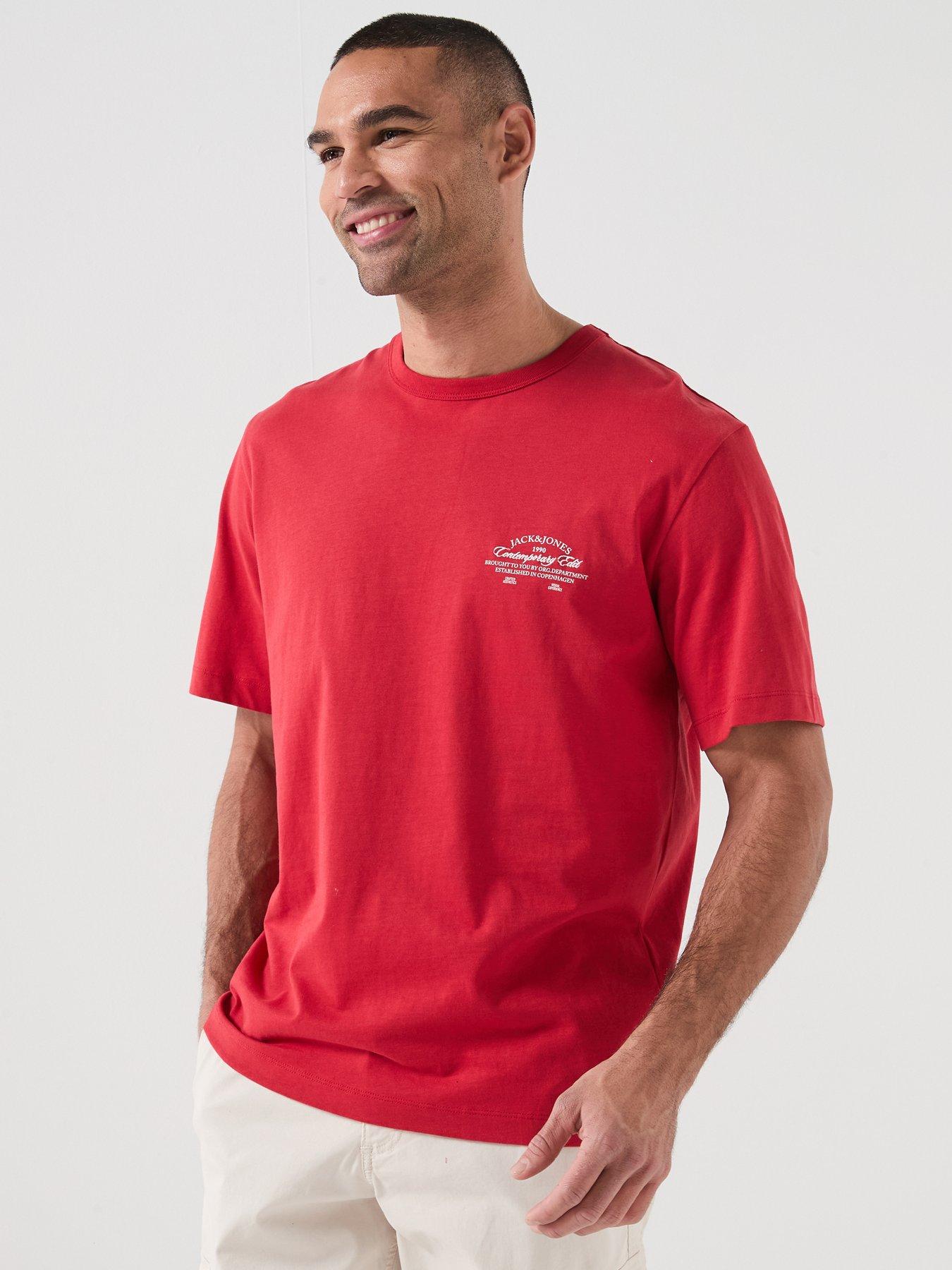 Jack & Jones Nantucket Script Chest T-Shirt - Red