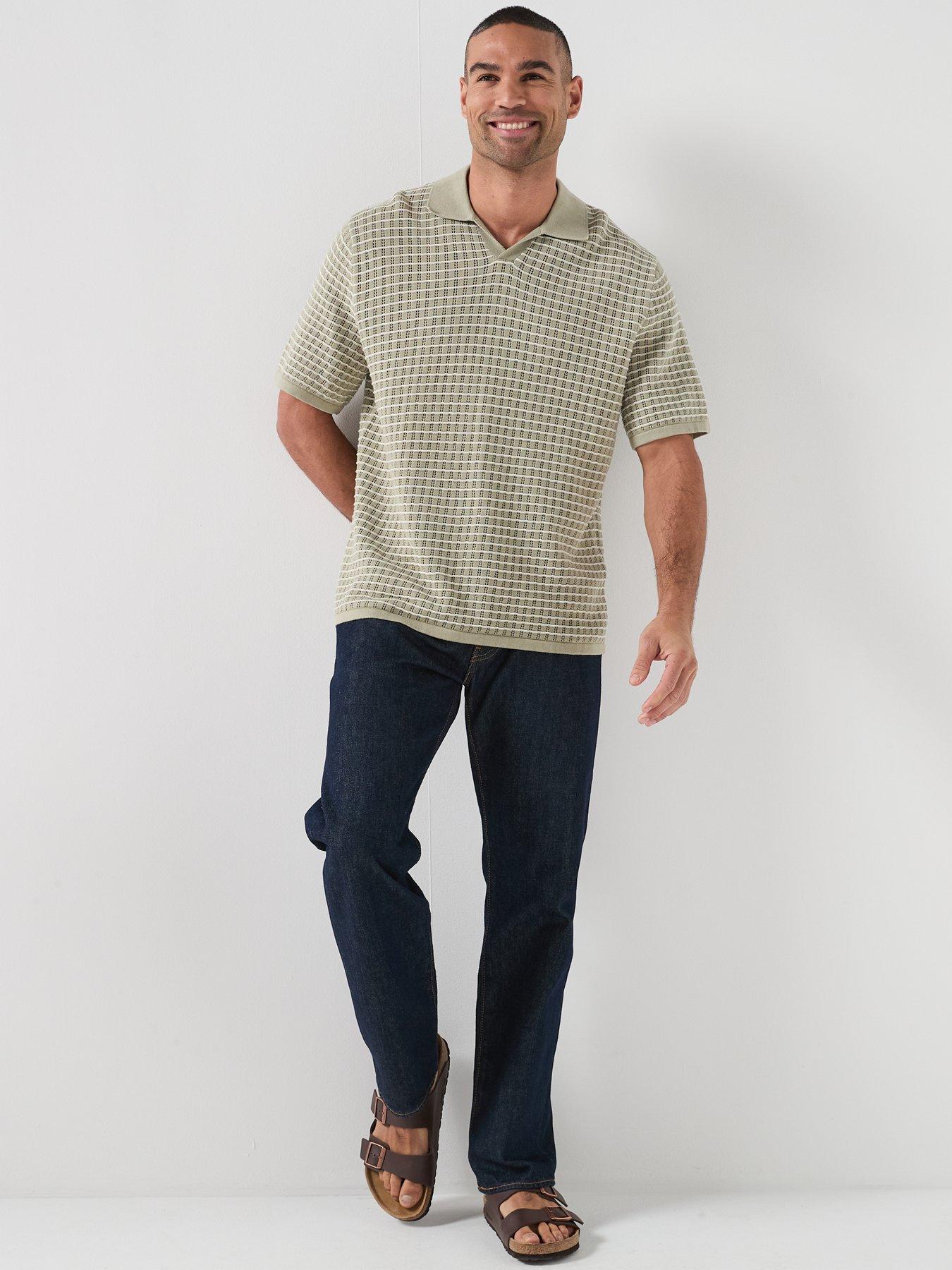 Image 3 of 5 of Jack & Jones Nantucket Knit Split Neck Polo Shirt - Light Green