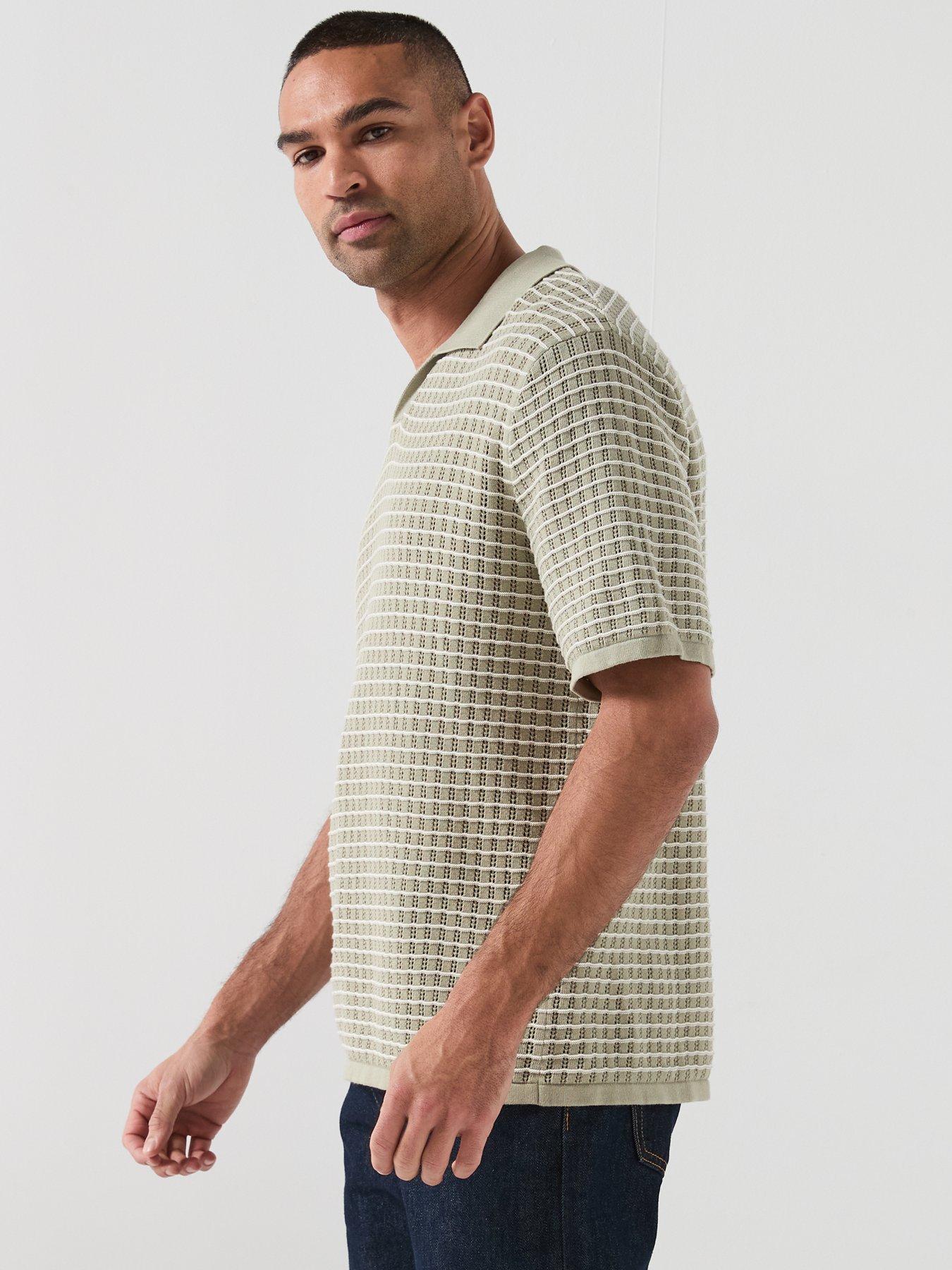 Image 5 of 5 of Jack & Jones Nantucket Knit Split Neck Polo Shirt - Light Green