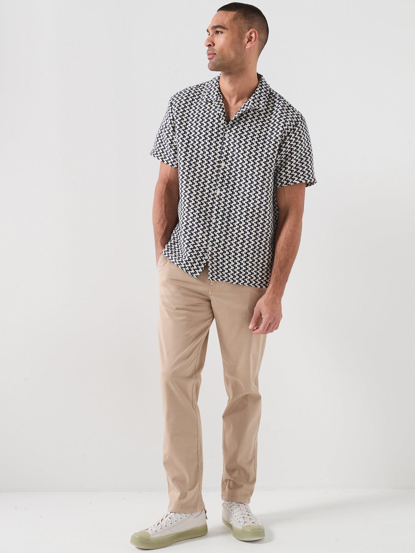 Image 3 of 5 of Jack & Jones Montauk Short Sleeve Crochet Shirt - Navy