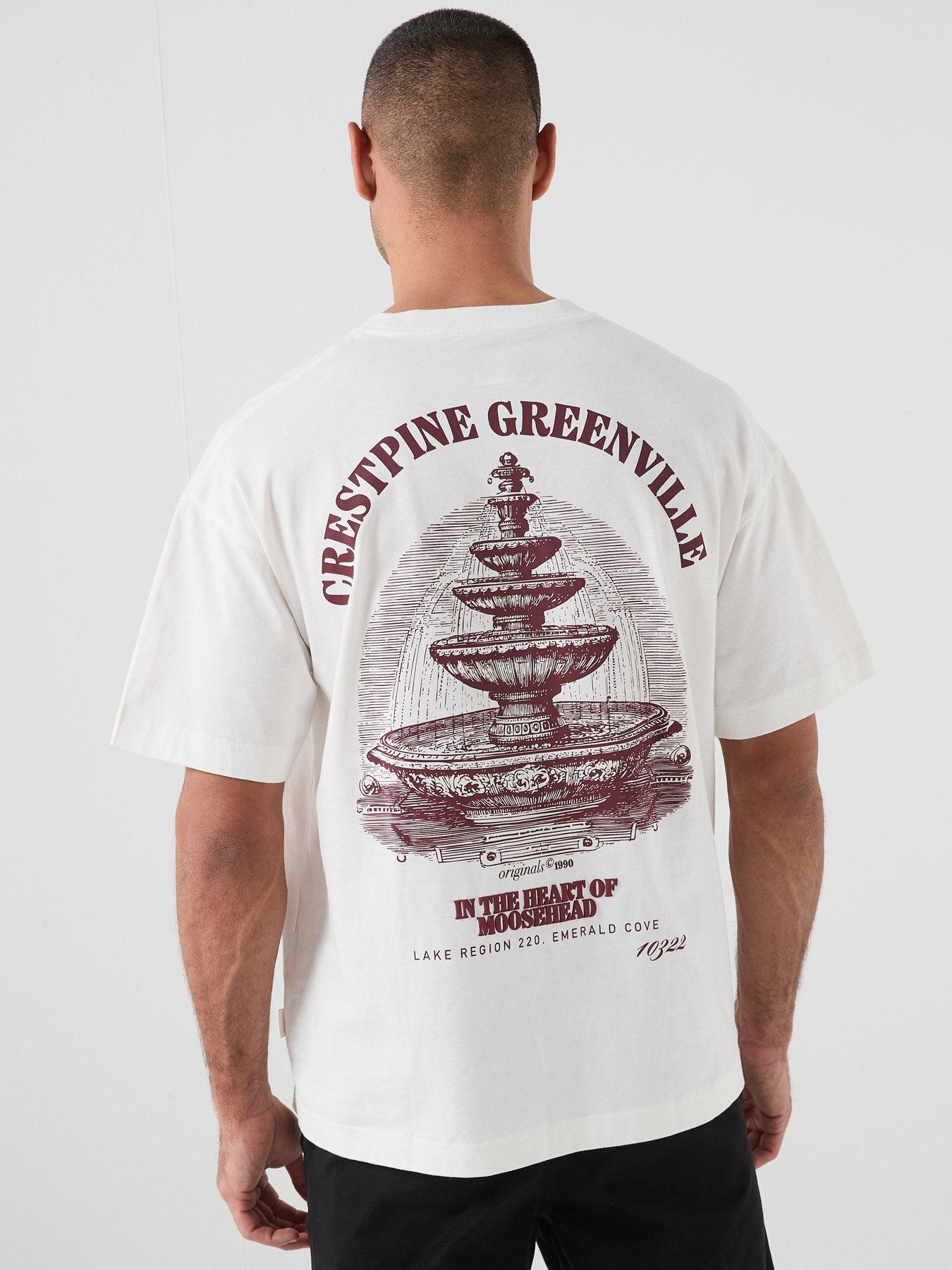 Image 1 of 5 of Jack & Jones Maine Back Graphic T-Shirt - White