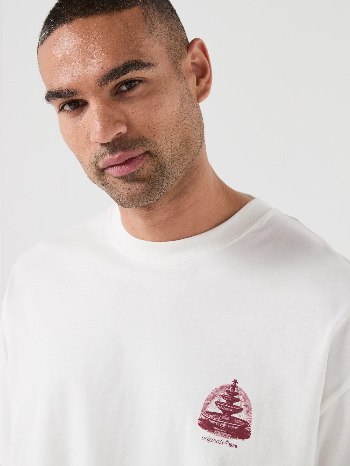 Image 5 of 5 of Jack & Jones Maine Back Graphic T-Shirt - White