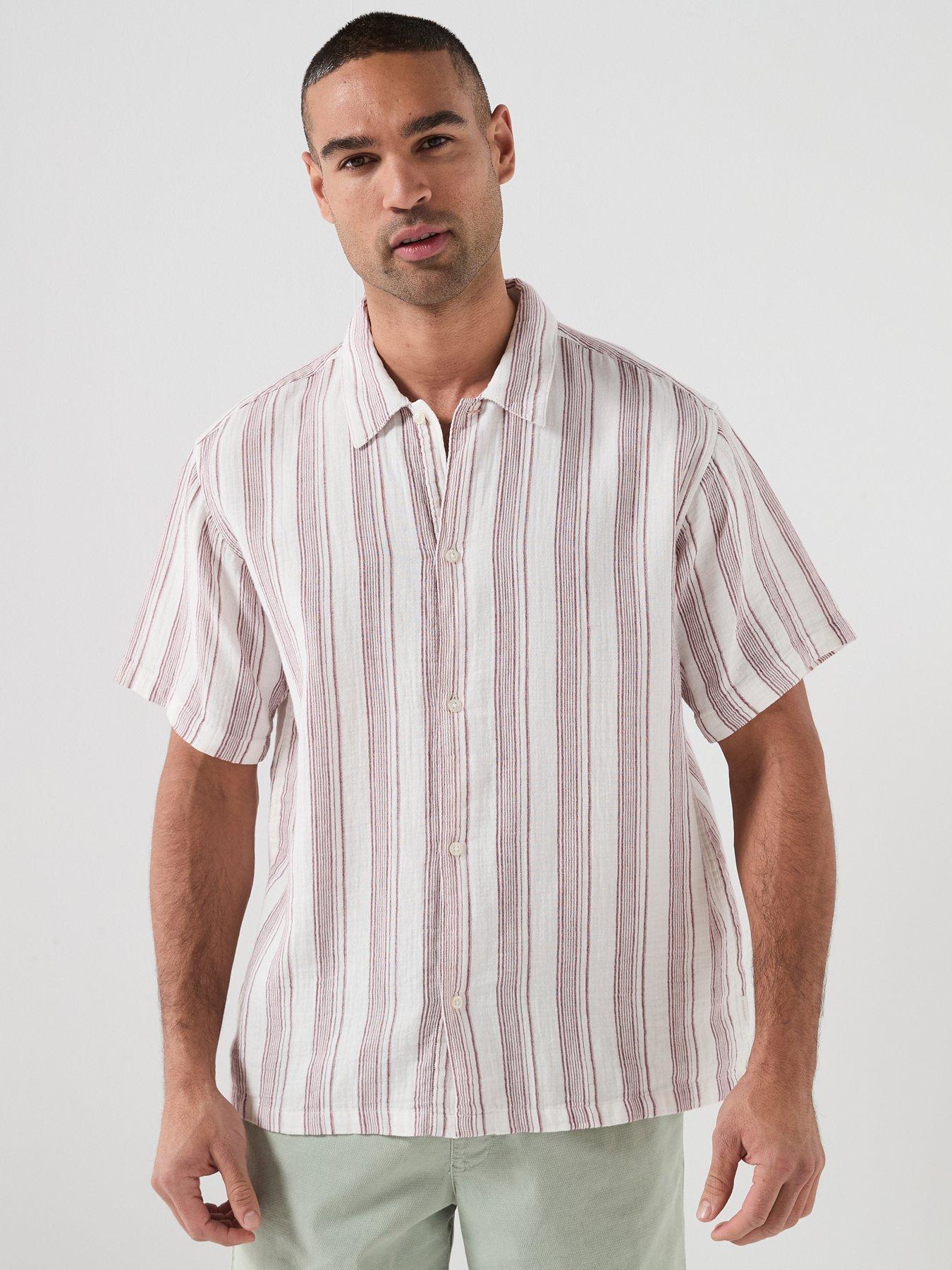 Jack & Jones Nantucket Double Cloth Short Sleeve Shirt - Beige