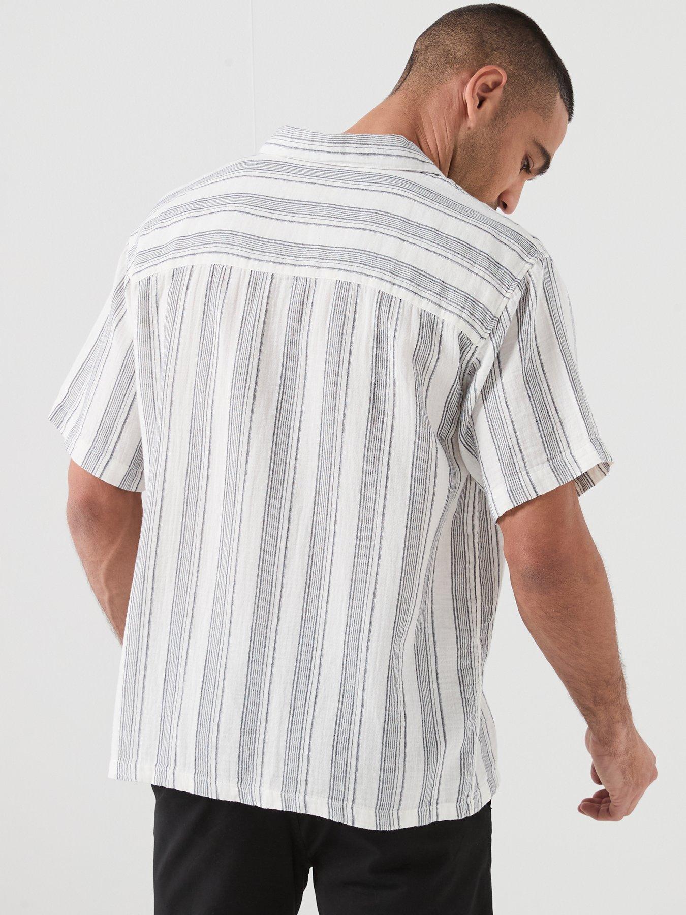Image 2 of 5 of Jack & Jones Nantucket Double Cloth Short Sleeve Shirt - White