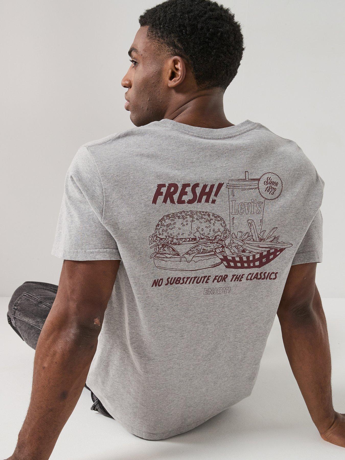 Image 1 of 5 of Levi's No Substitute For The Classics Burger Back Graphic Relaxed Fit T-Shirt - Grey
