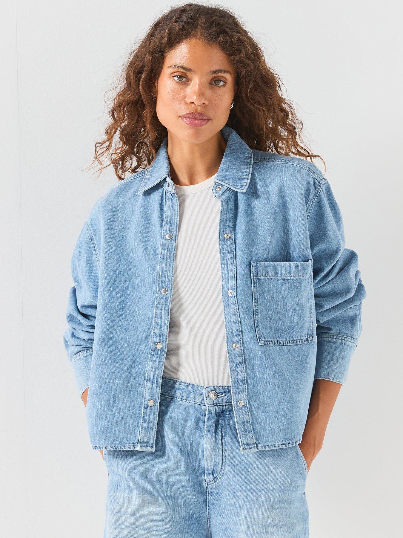 Image 1 of 6 of 7 FOR ALL MANKIND Linen Ivy Long Sleeve Shirt - Blue