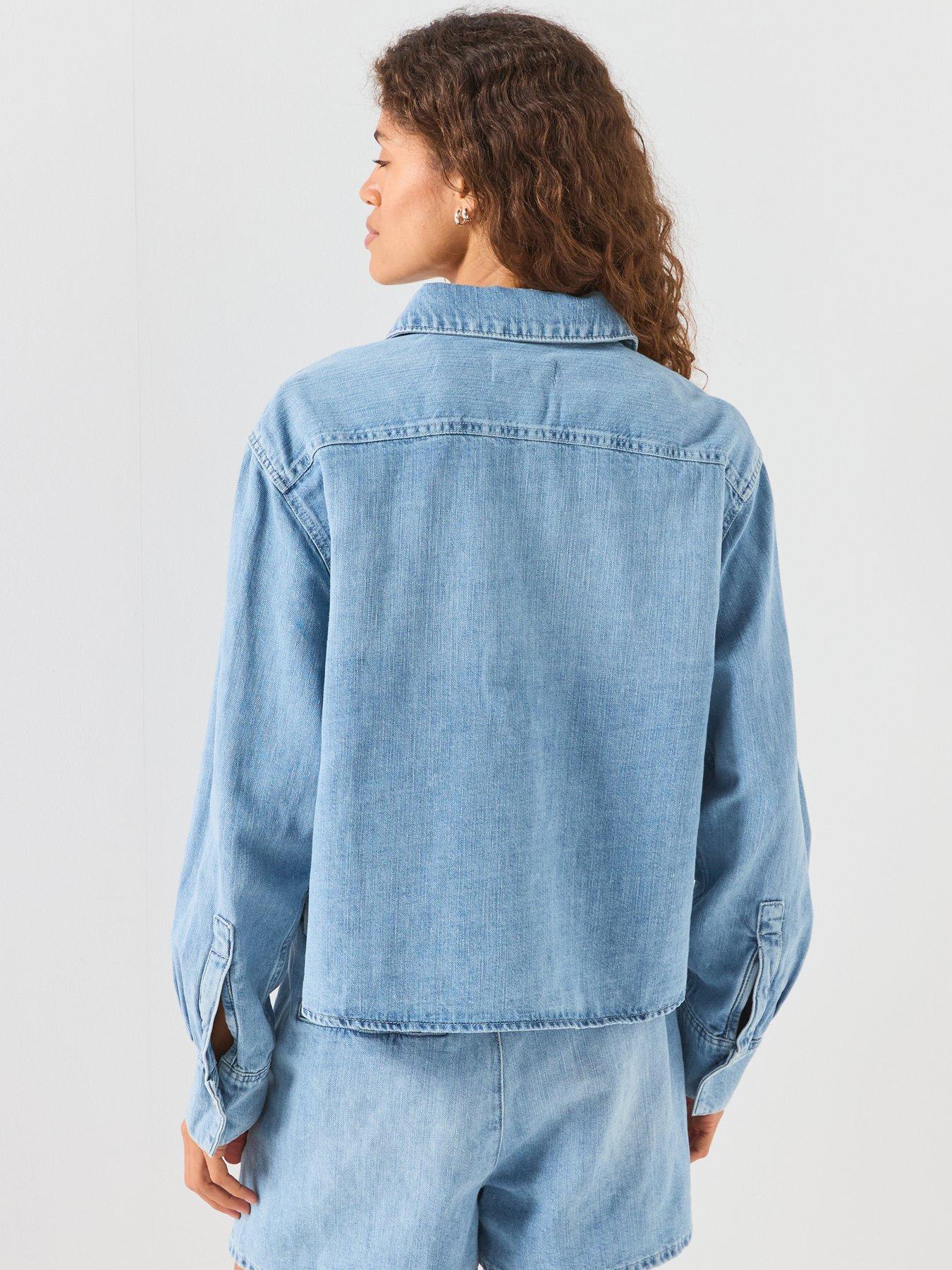 Image 2 of 6 of 7 FOR ALL MANKIND Linen Ivy Long Sleeve Shirt - Blue