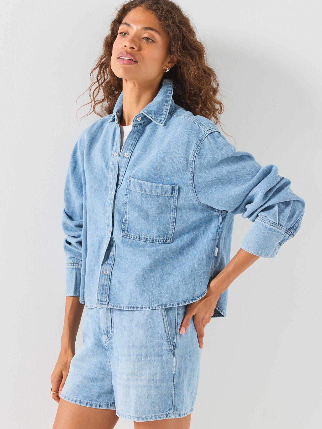Image 5 of 6 of 7 FOR ALL MANKIND Linen Ivy Long Sleeve Shirt - Blue