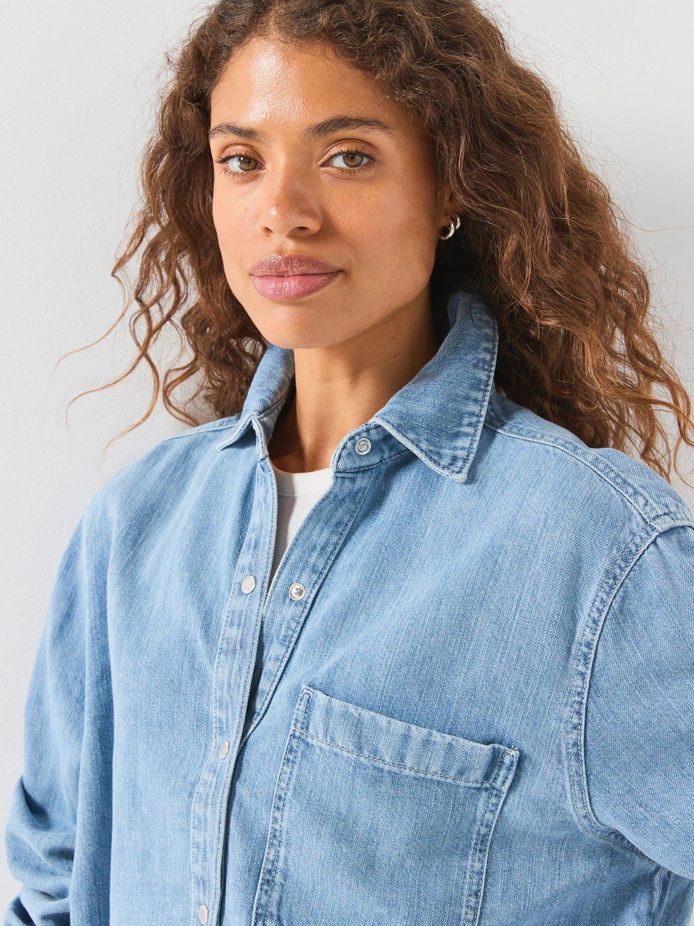 Image 6 of 6 of 7 FOR ALL MANKIND Linen Ivy Long Sleeve Shirt - Blue