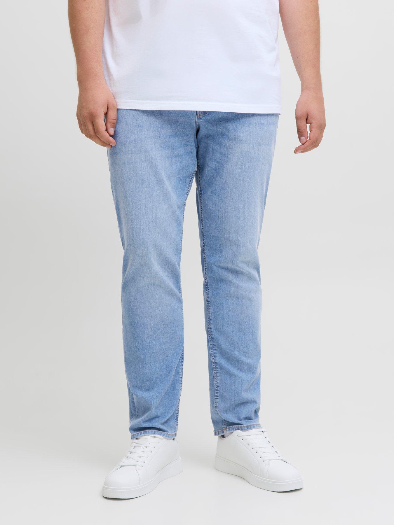 Jack & Jones Plus Glenn Original 330 Slim Fit Jeans, Blue Denim, Size 42, Length 32, Men
