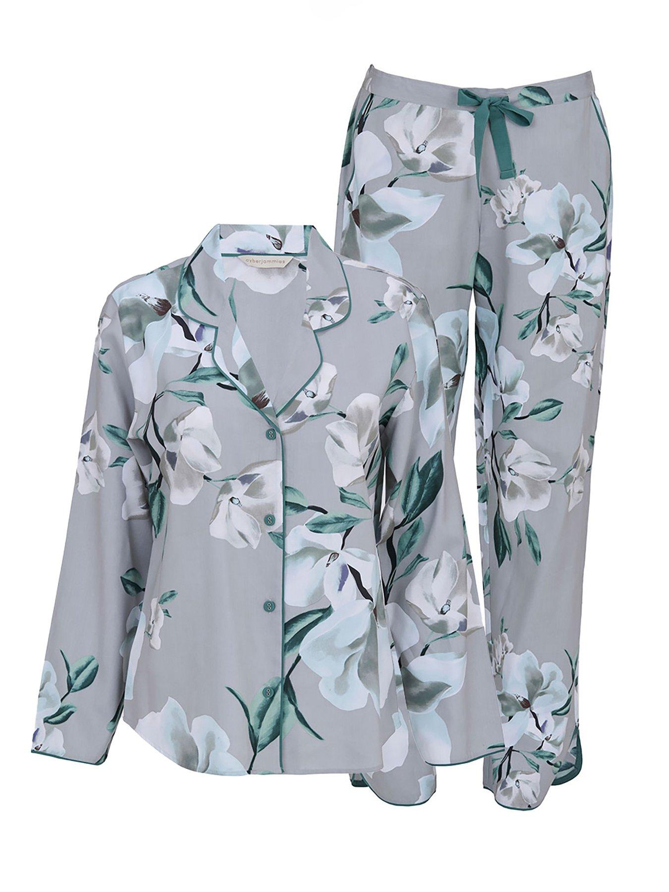 Image 4 of 4 of Cyberjammies Kallie Floral Print Long Sleeve Pyjama Set - Grey