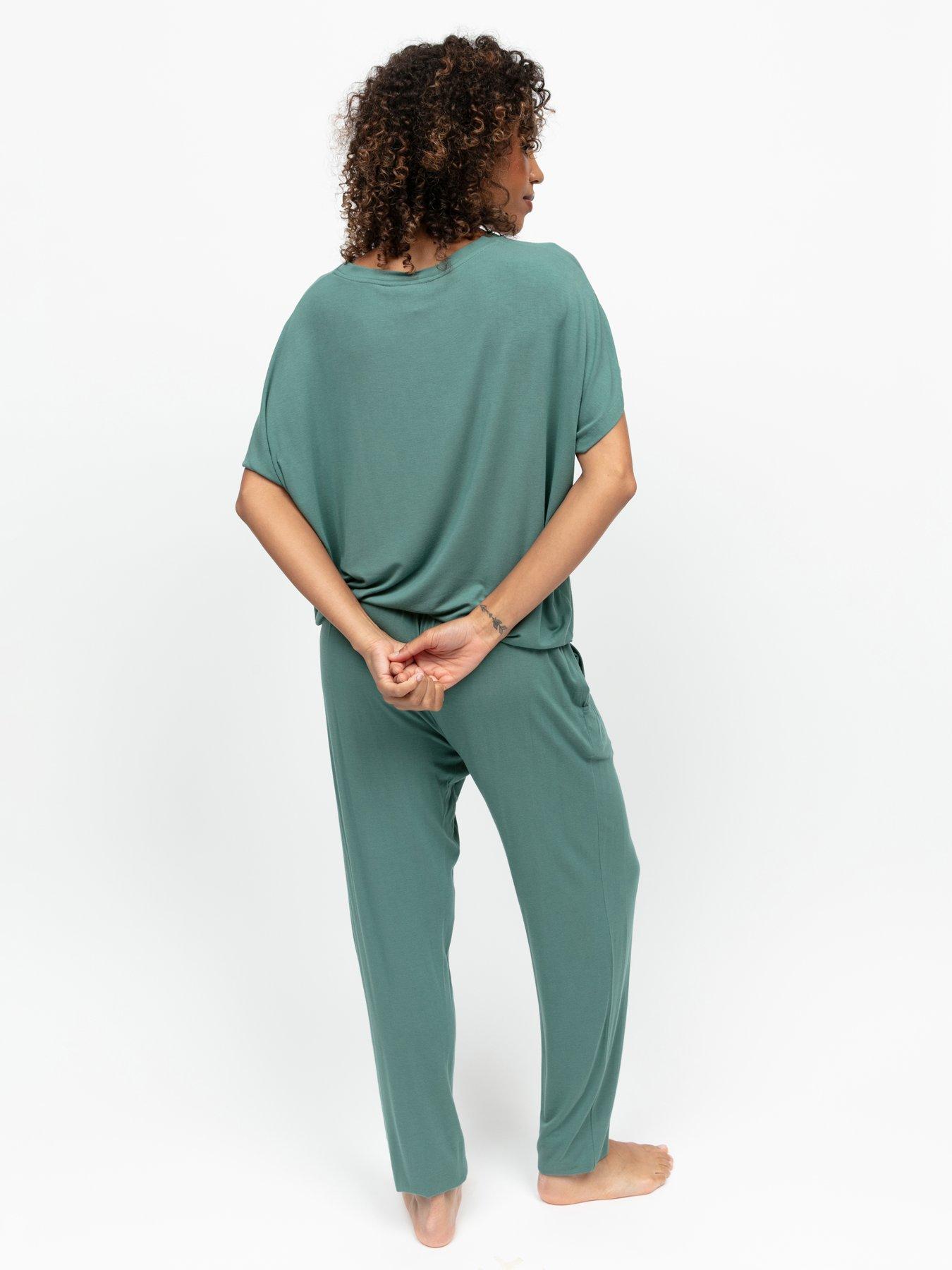 Image 2 of 4 of Cyberjammies Kallie Seafoam Slouch Cap Sleeve Pyjama Set - Sea Foam