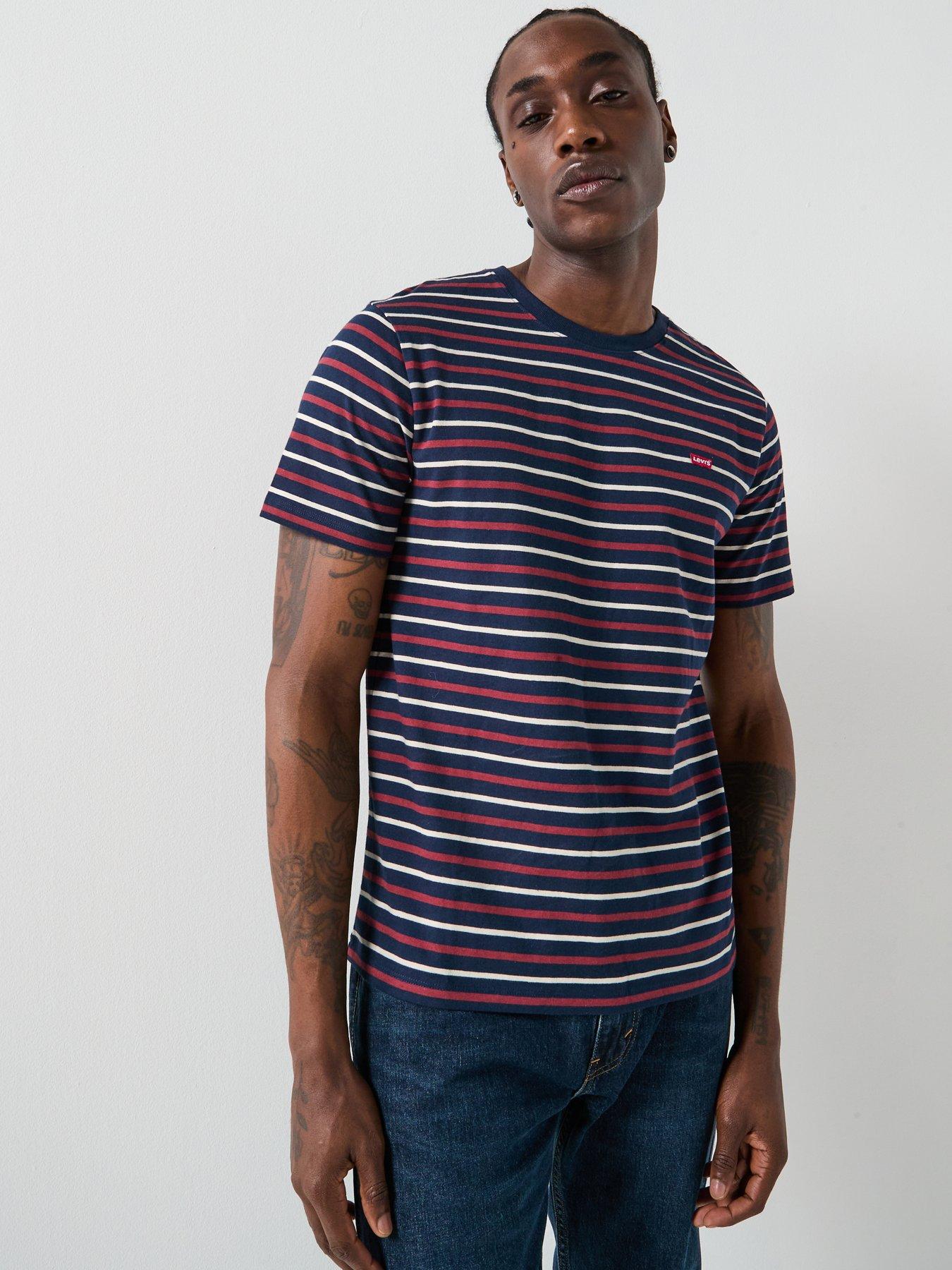 Levi's: Original Housemark Logo Stripe Short Sleeve T-Shirt - Navy