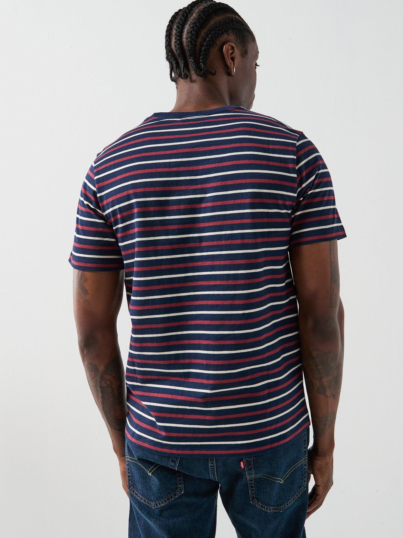 Image 2 of 6 of Levi's Original Housemark Logo Stripe Short Sleeve T-Shirt - Navy