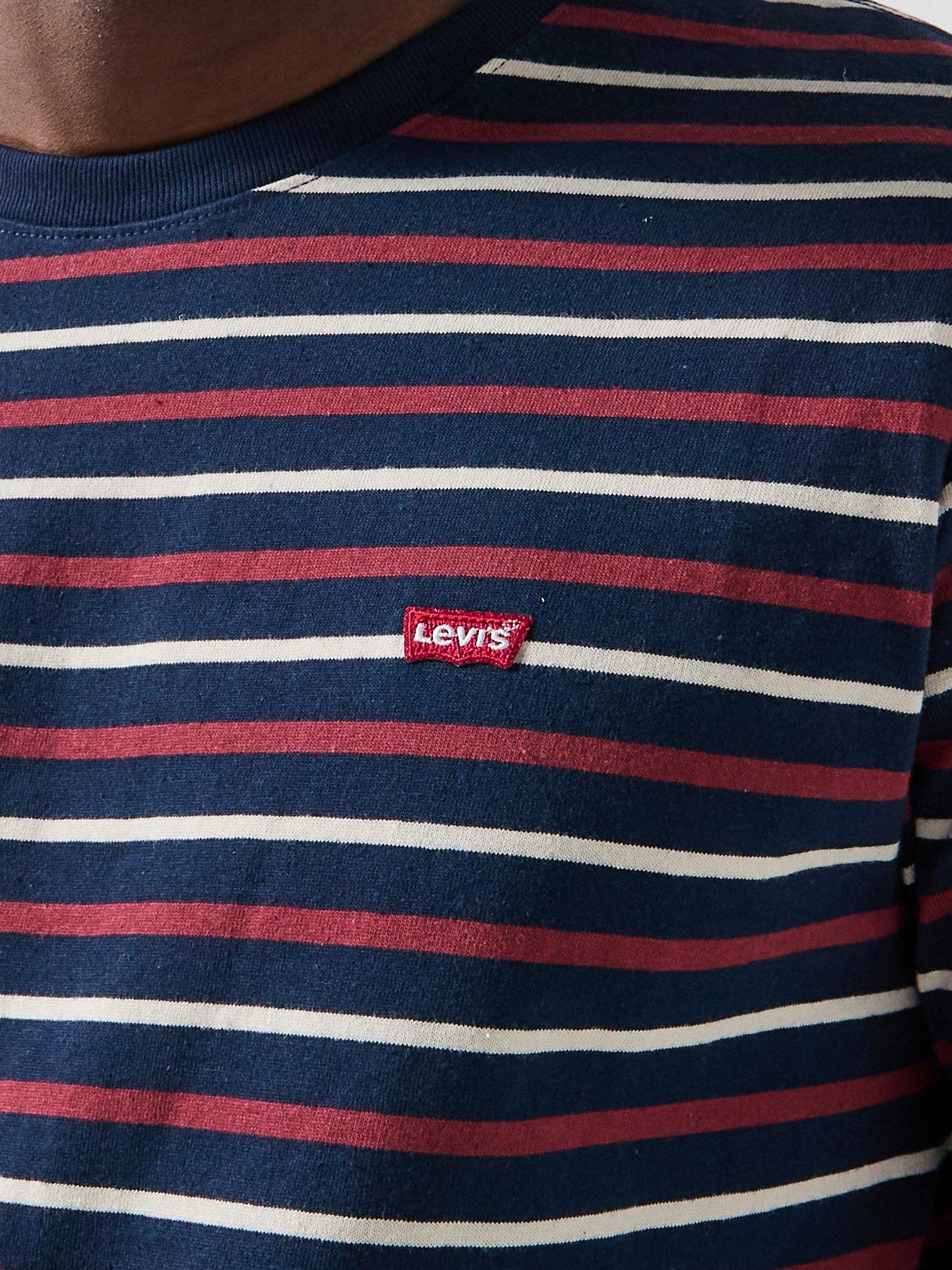 Image 6 of 6 of Levi's Original Housemark Logo Stripe Short Sleeve T-Shirt - Navy