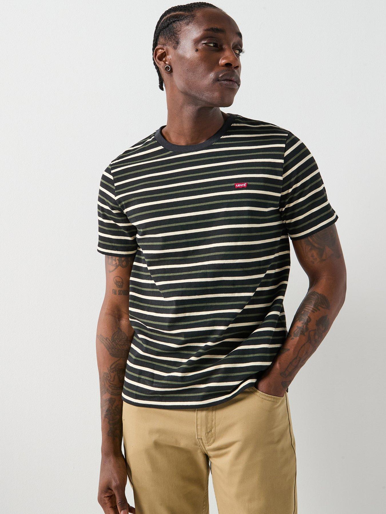 Levi'S Original Housemark Logo Stripe Short Sleeve T-Shirt - Black