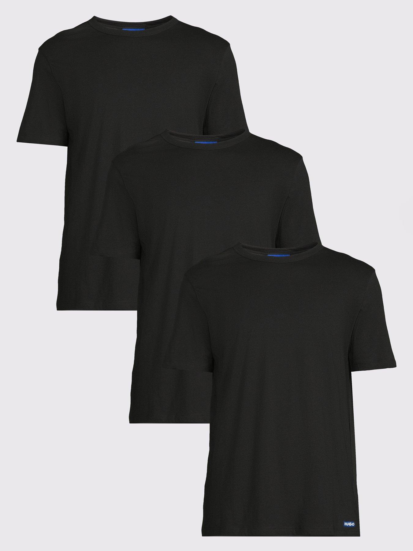 HUGO Blue 3 Pack Naolo T-Shirt - Black