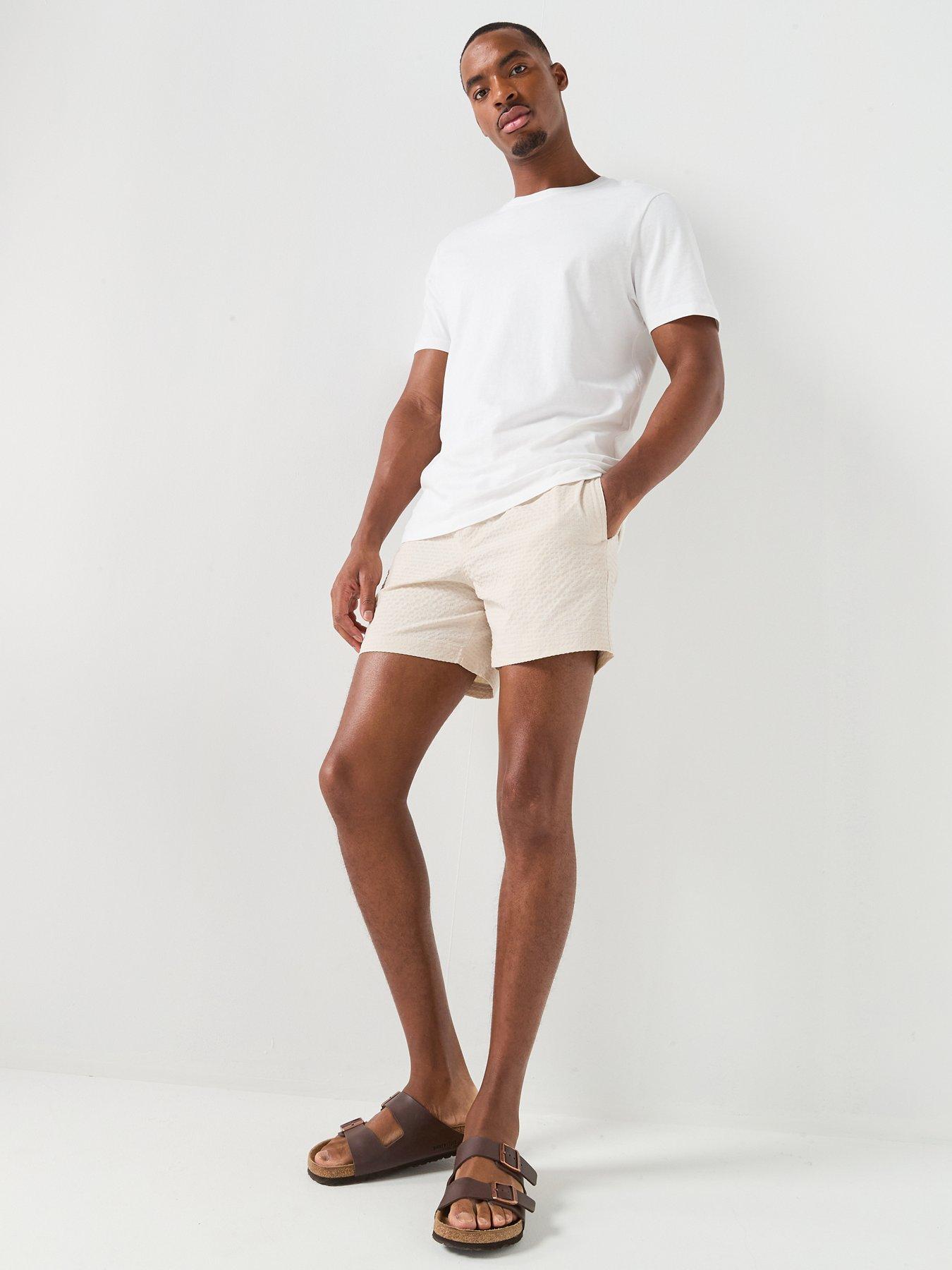 Image 3 of 5 of Jack & Jones Ocean Seersucker Swim Shorts - Off White