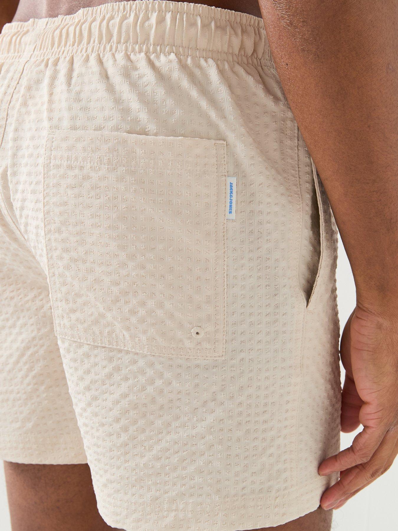 Image 5 of 5 of Jack & Jones Ocean Seersucker Swim Shorts - Off White