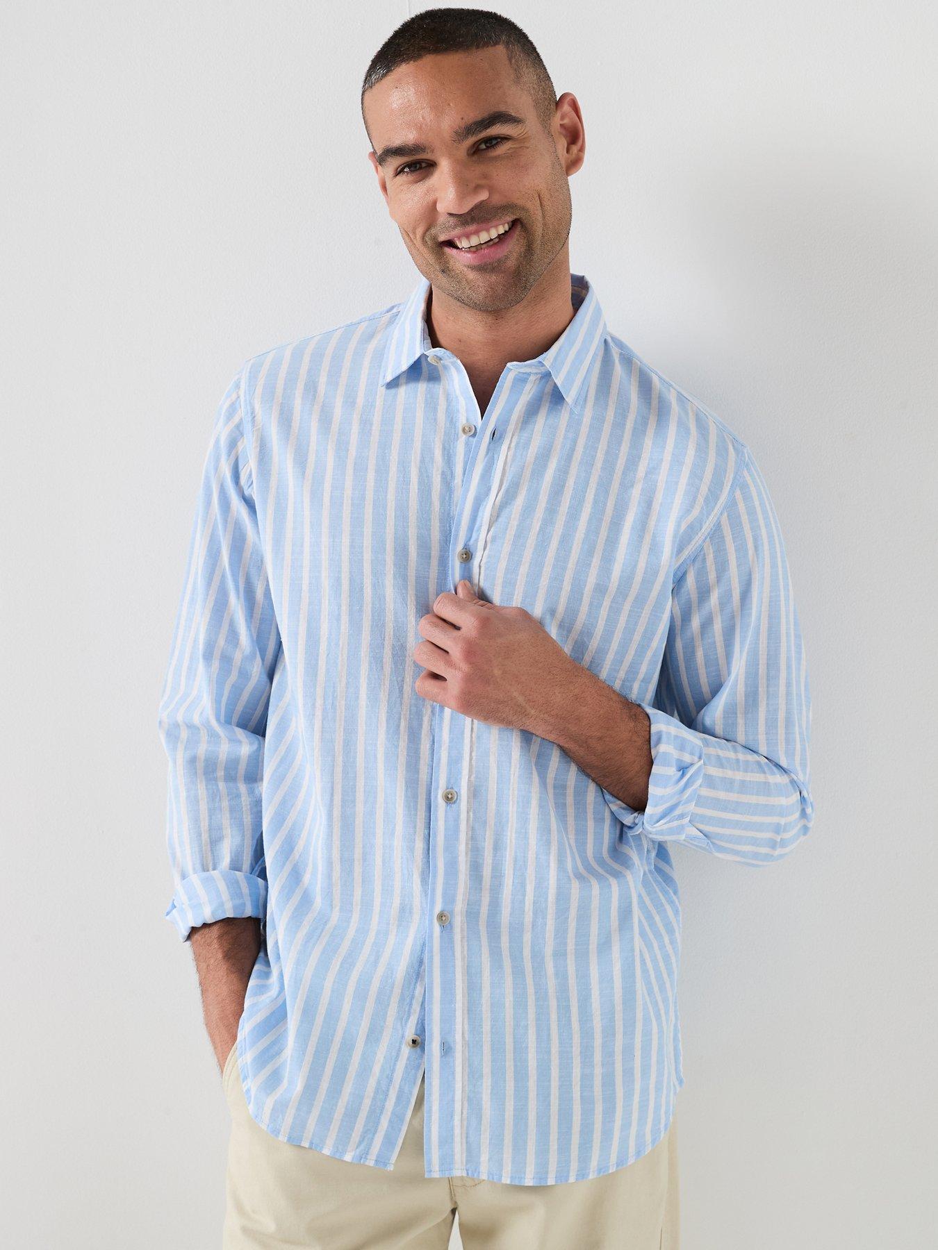 Image 1 of 5 of Jack & Jones Henry Long Sleeve Shirt - Light Blue