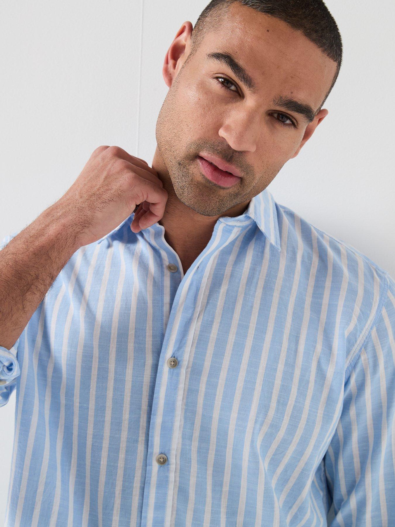 Image 4 of 5 of Jack & Jones Henry Long Sleeve Shirt - Light Blue