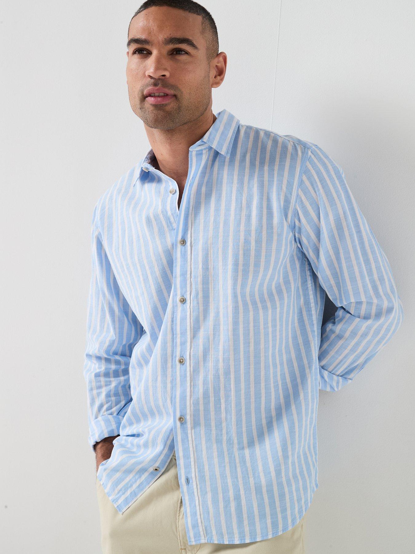 Image 5 of 5 of Jack & Jones Henry Long Sleeve Shirt - Light Blue