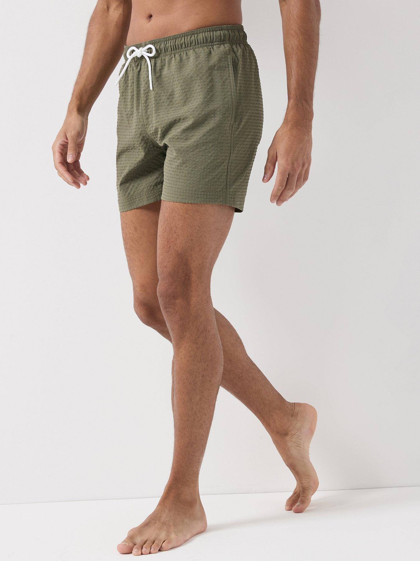 Jack & Jones Ocean Seersucker Swim Shorts, Green, Size 2Xl, Men