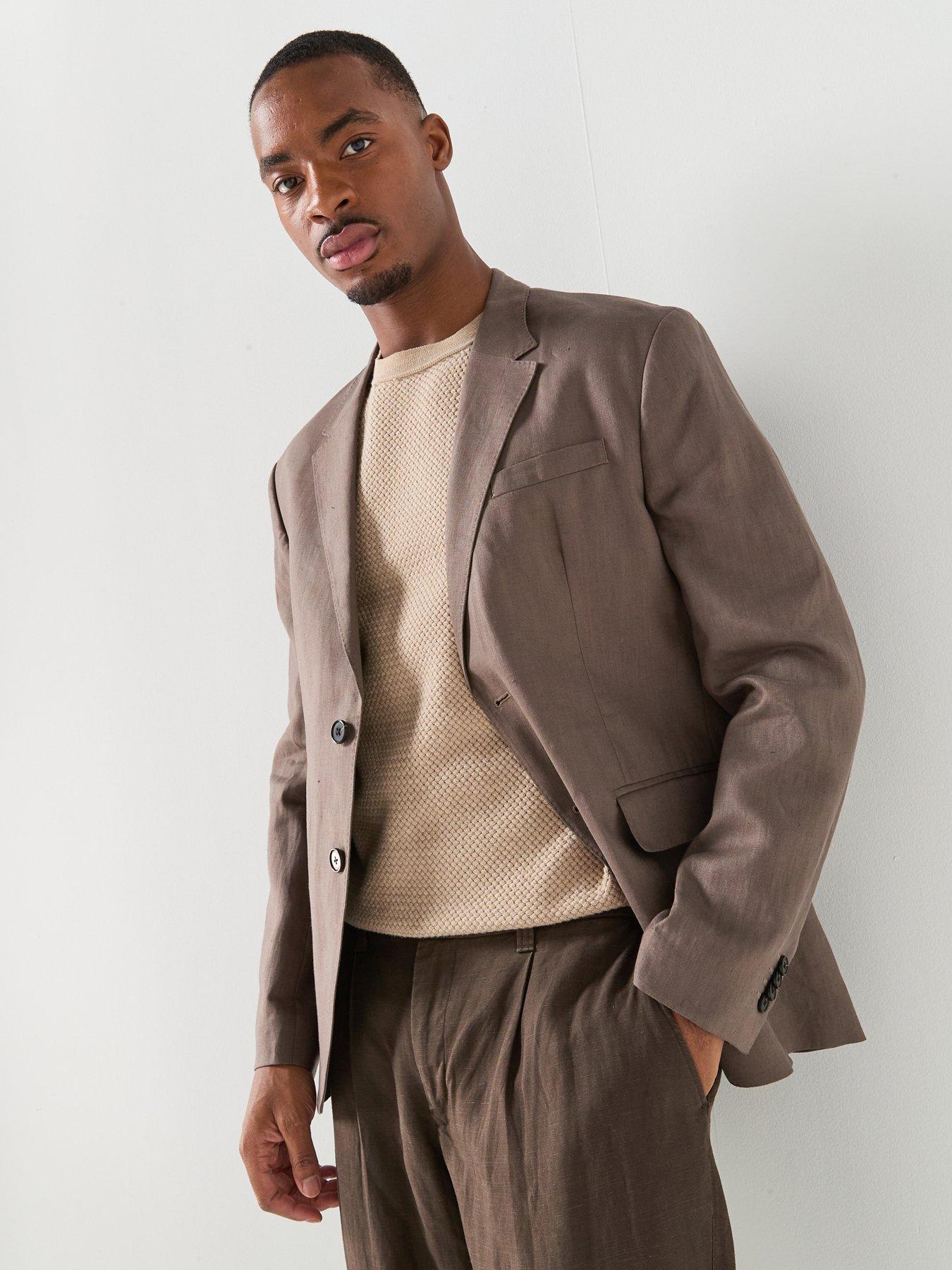 Jack & Jones Premium Martin Lawrence Linen Suit Jacket - Brown