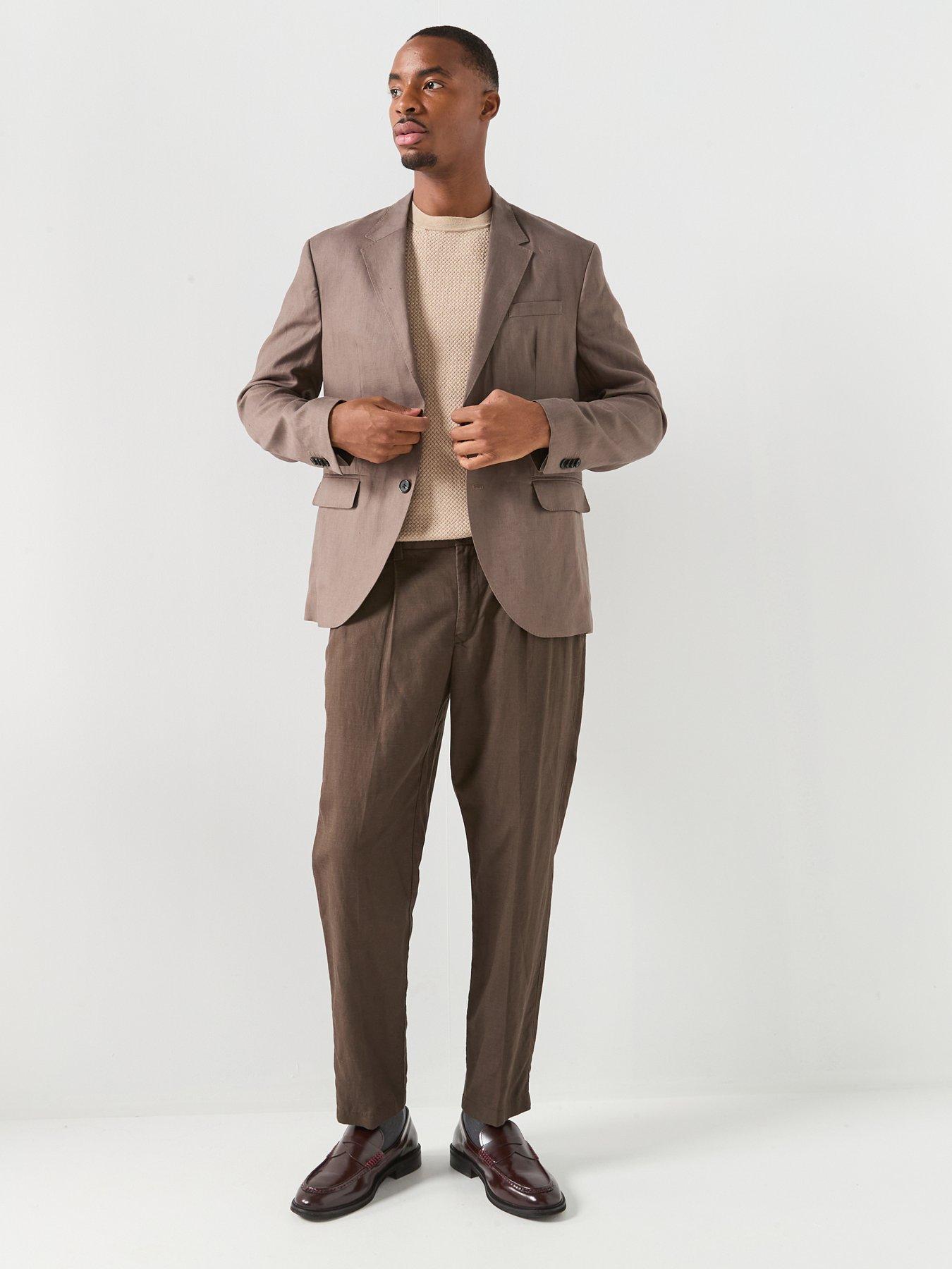 Image 3 of 6 of Jack & Jones Premium Martin Lawrence Linen Suit Jacket - Brown