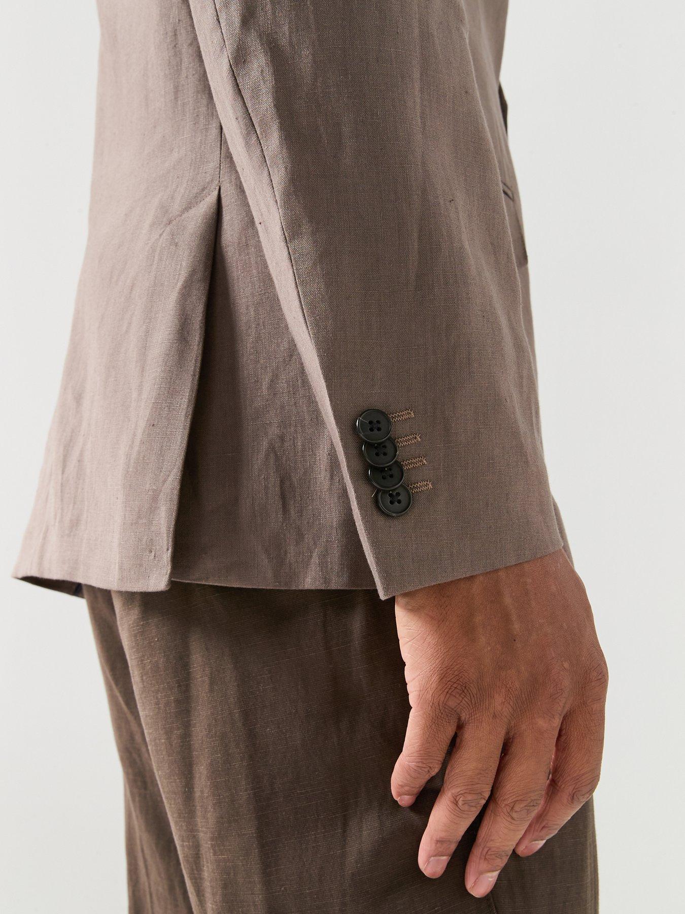 Image 5 of 6 of Jack & Jones Premium Martin Lawrence Linen Suit Jacket - Brown
