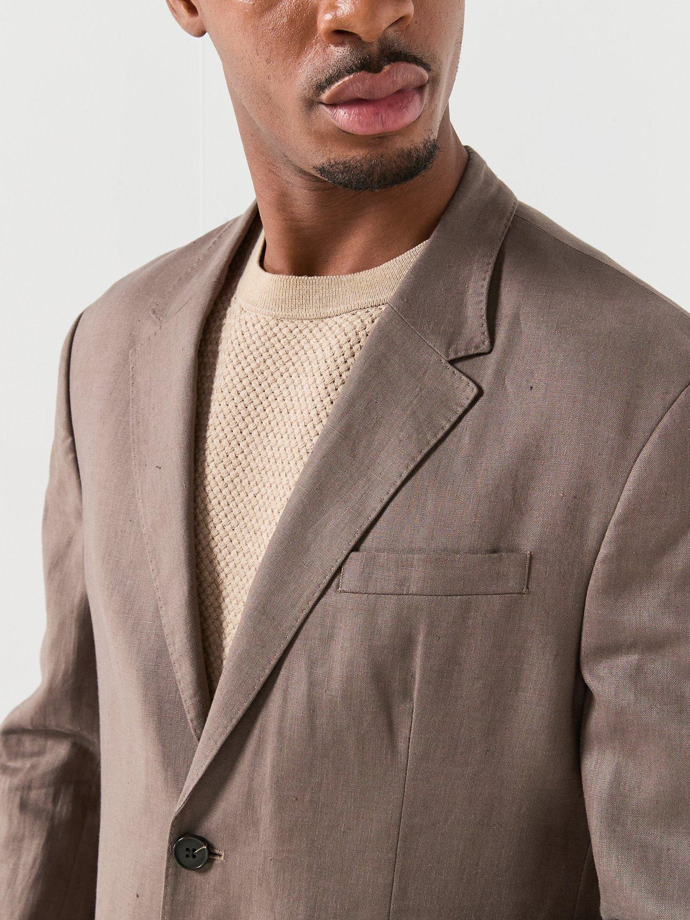 Image 6 of 6 of Jack & Jones Premium Martin Lawrence Linen Suit Jacket - Brown
