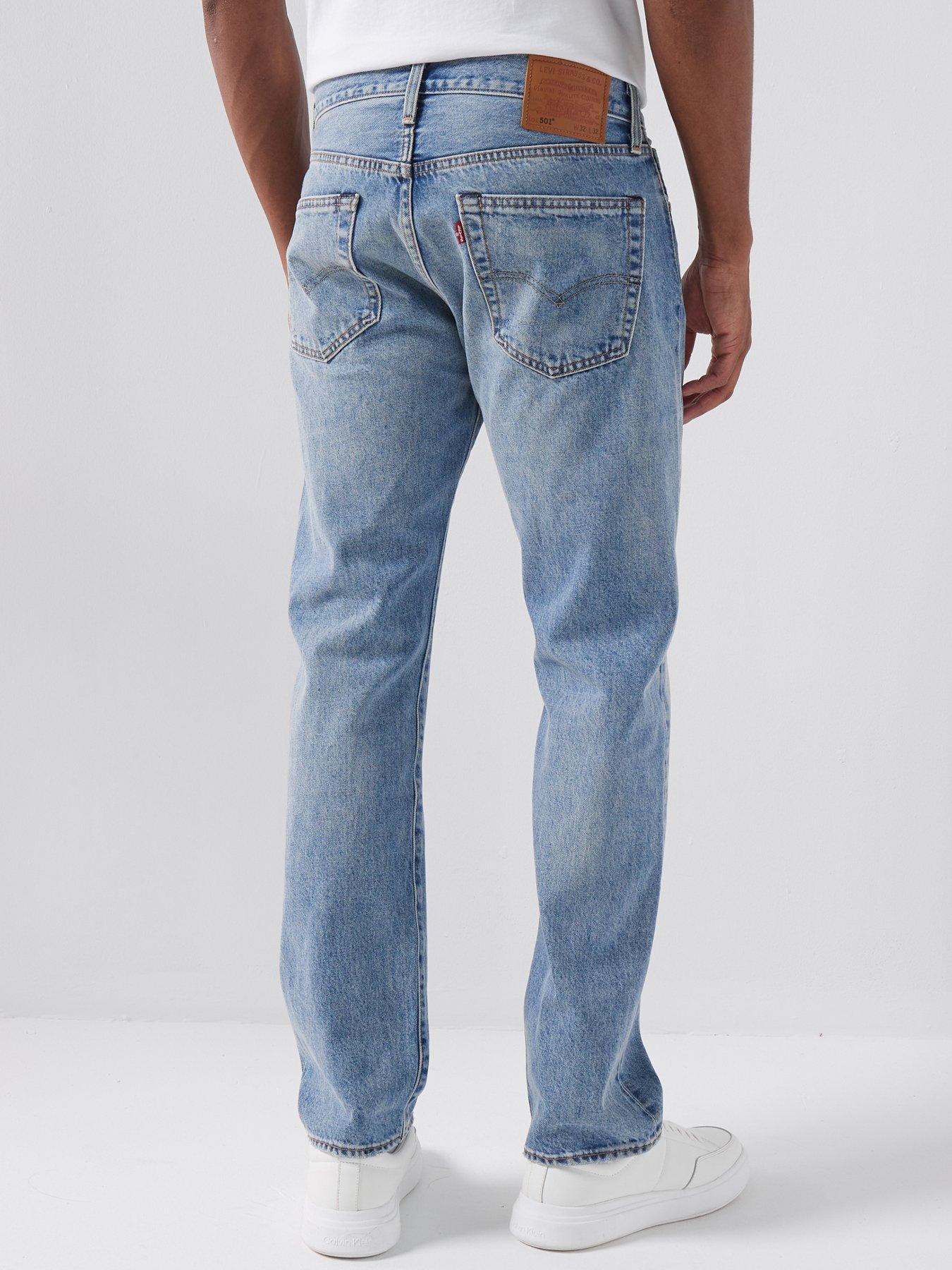 Image 2 of 4 of Levi's 501 Original Straight Fit Selvedge Jeans - Beautiful Disaster Light Blue