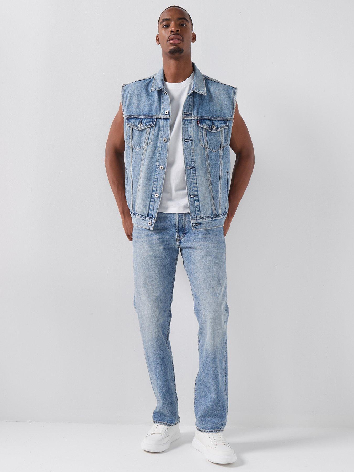 Image 3 of 4 of Levi's 501 Original Straight Fit Selvedge Jeans - Beautiful Disaster Light Blue