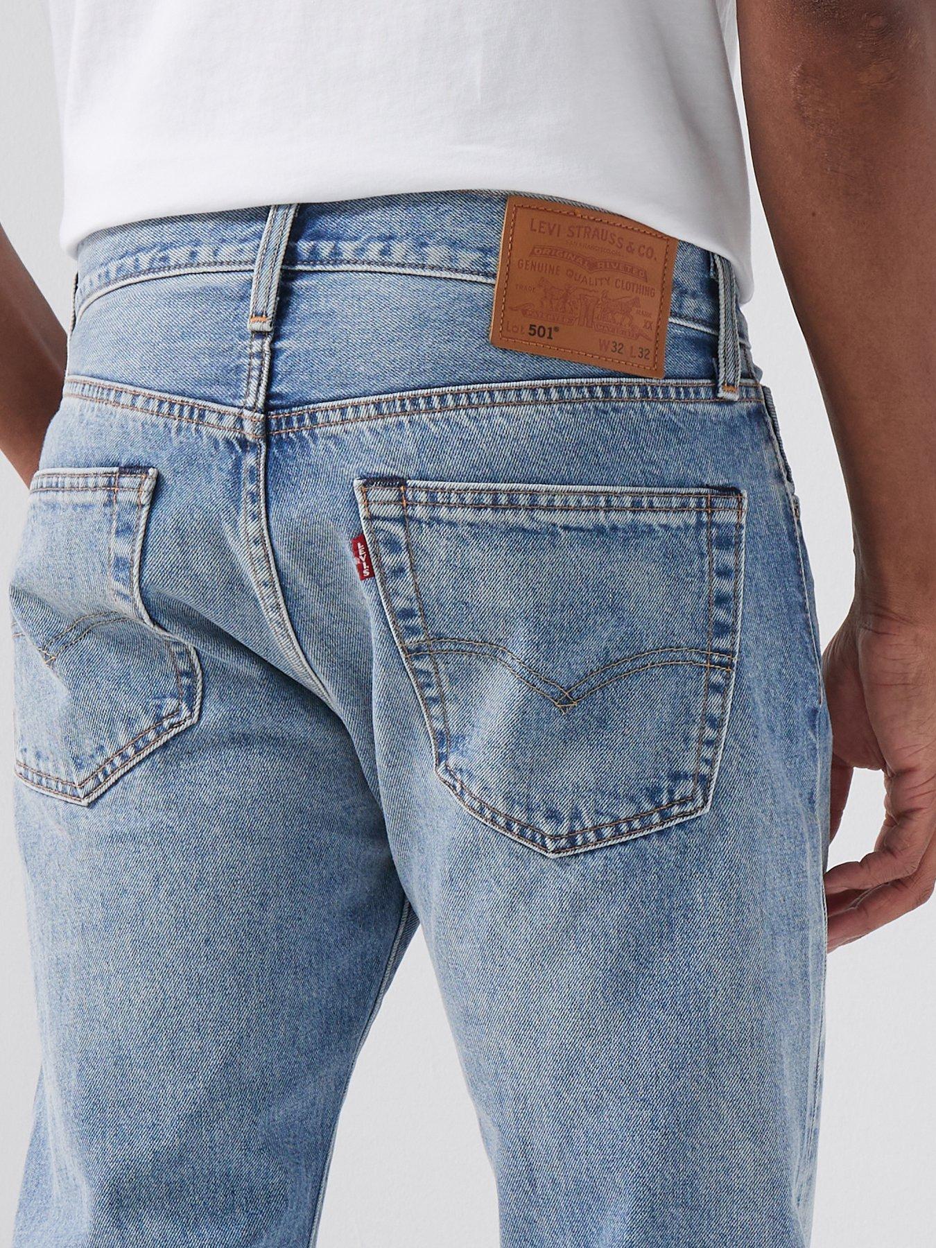 Image 4 of 4 of Levi's 501 Original Straight Fit Selvedge Jeans - Beautiful Disaster Light Blue